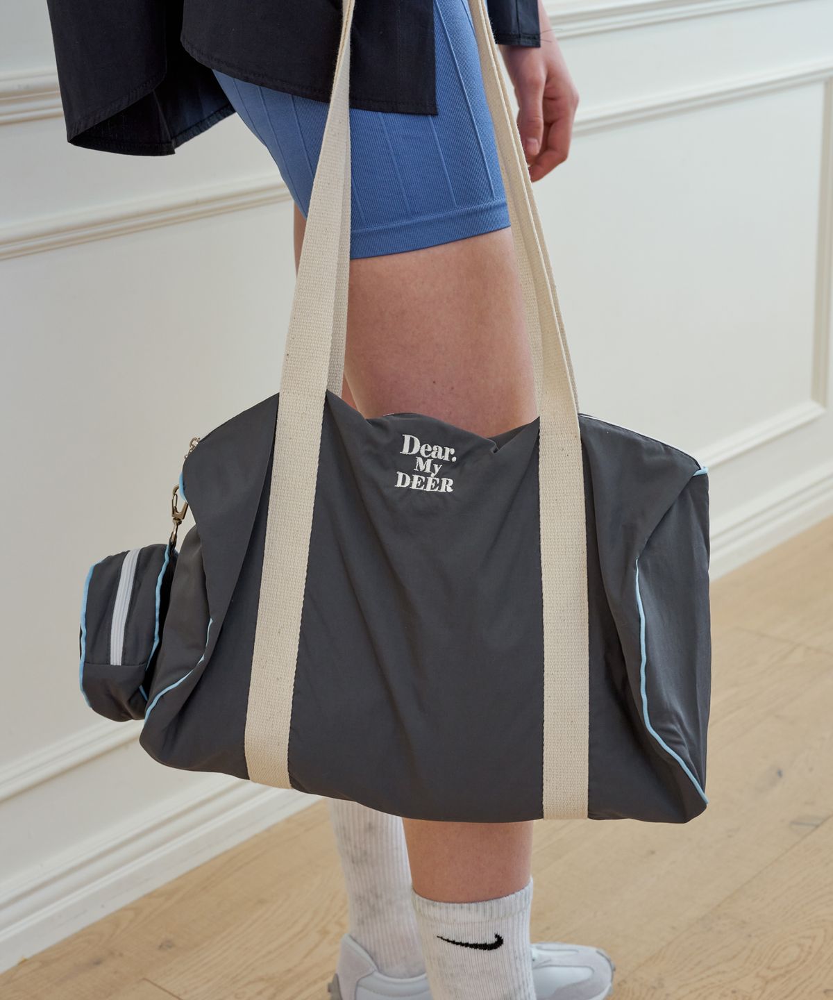 디어마이디어(DEARMYDEER) [Large] Logo sports  duffel Bag_Grey