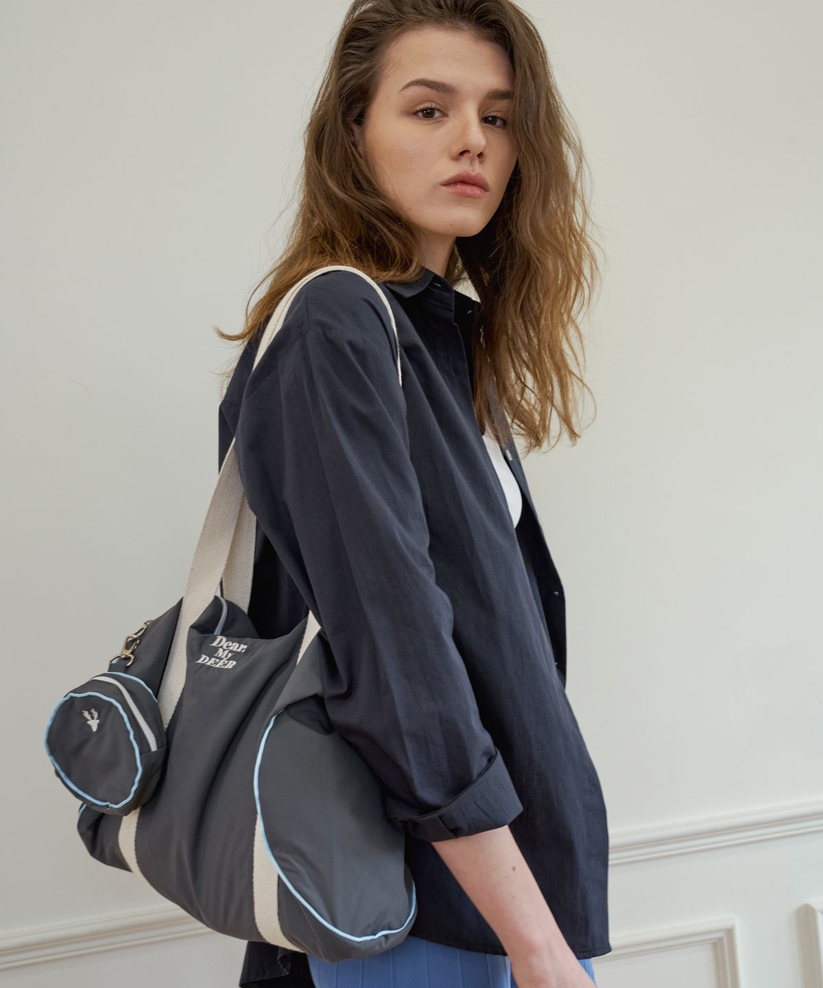 디어마이디어(DEARMYDEER) [Large] Logo sports  duffel Bag_Grey