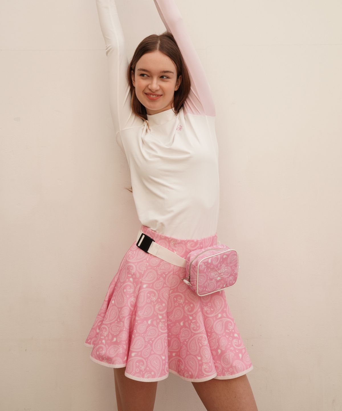 파이브아워스(5HOURS) PAISLEY SWING SKIRT_PINK