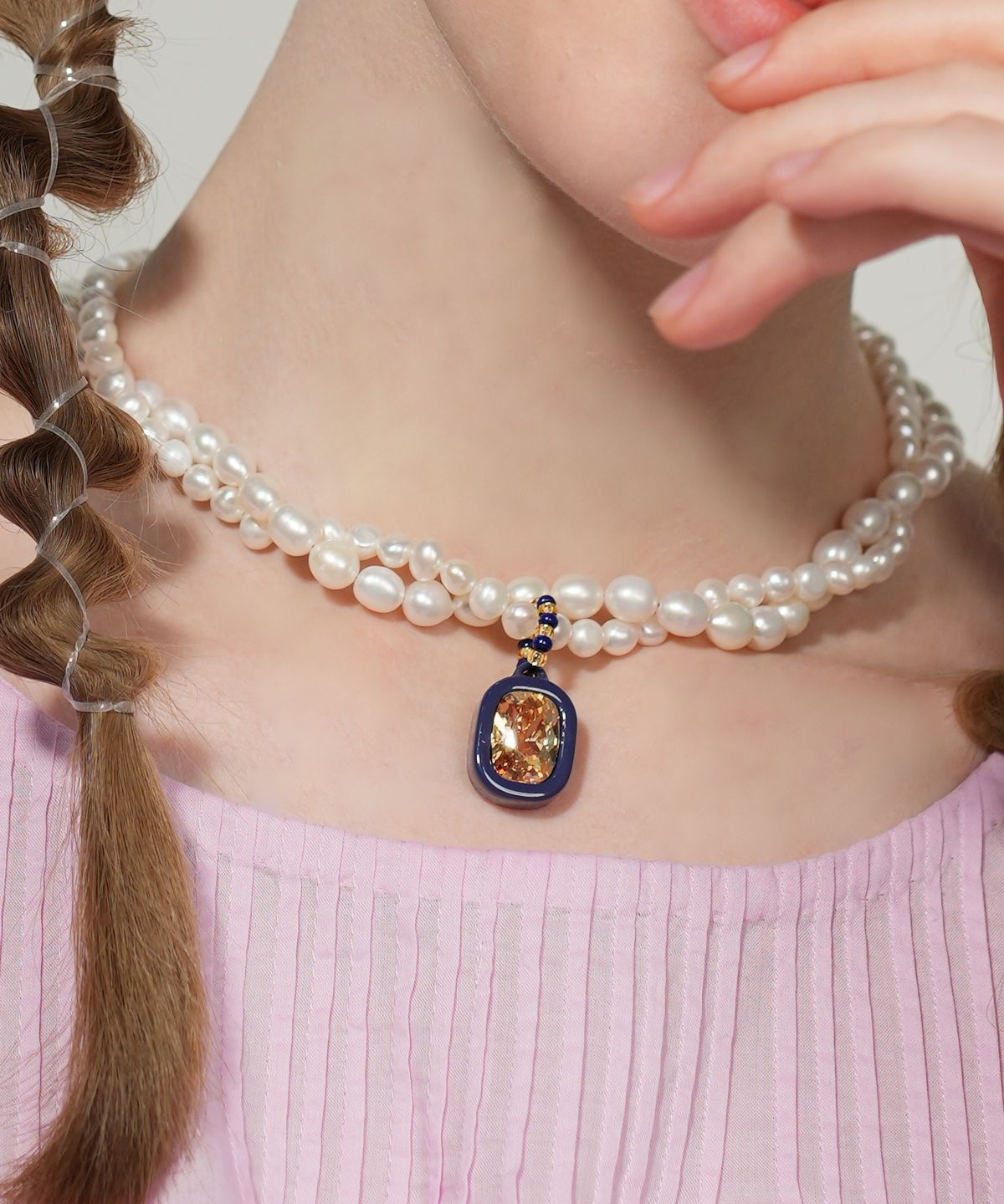 봉보(BONBEAU) Bling pop swarovski stone pendant 스와로브스키 스퀘어 스톤 참 호마이카 팬던트