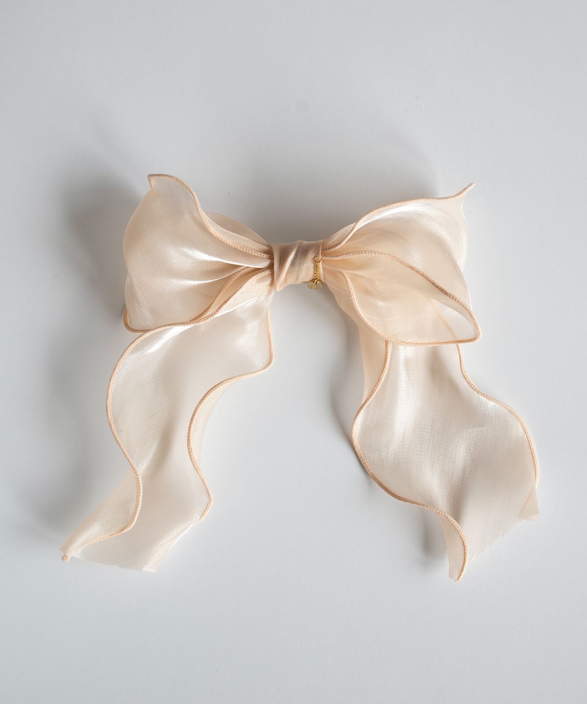메리모티브(MERRYMOTIVE) Salmon organza ruffle ribbon hairpin