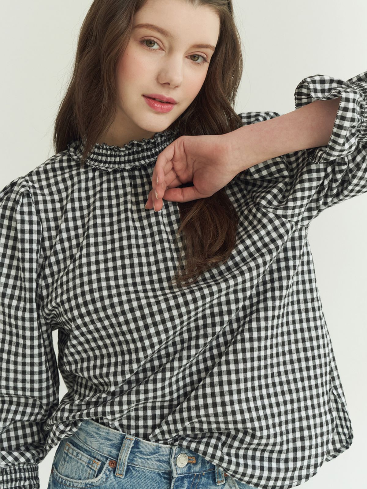 로얄디사이드(LOYALDECIDE) 체크 스모크 블랑스 블랙