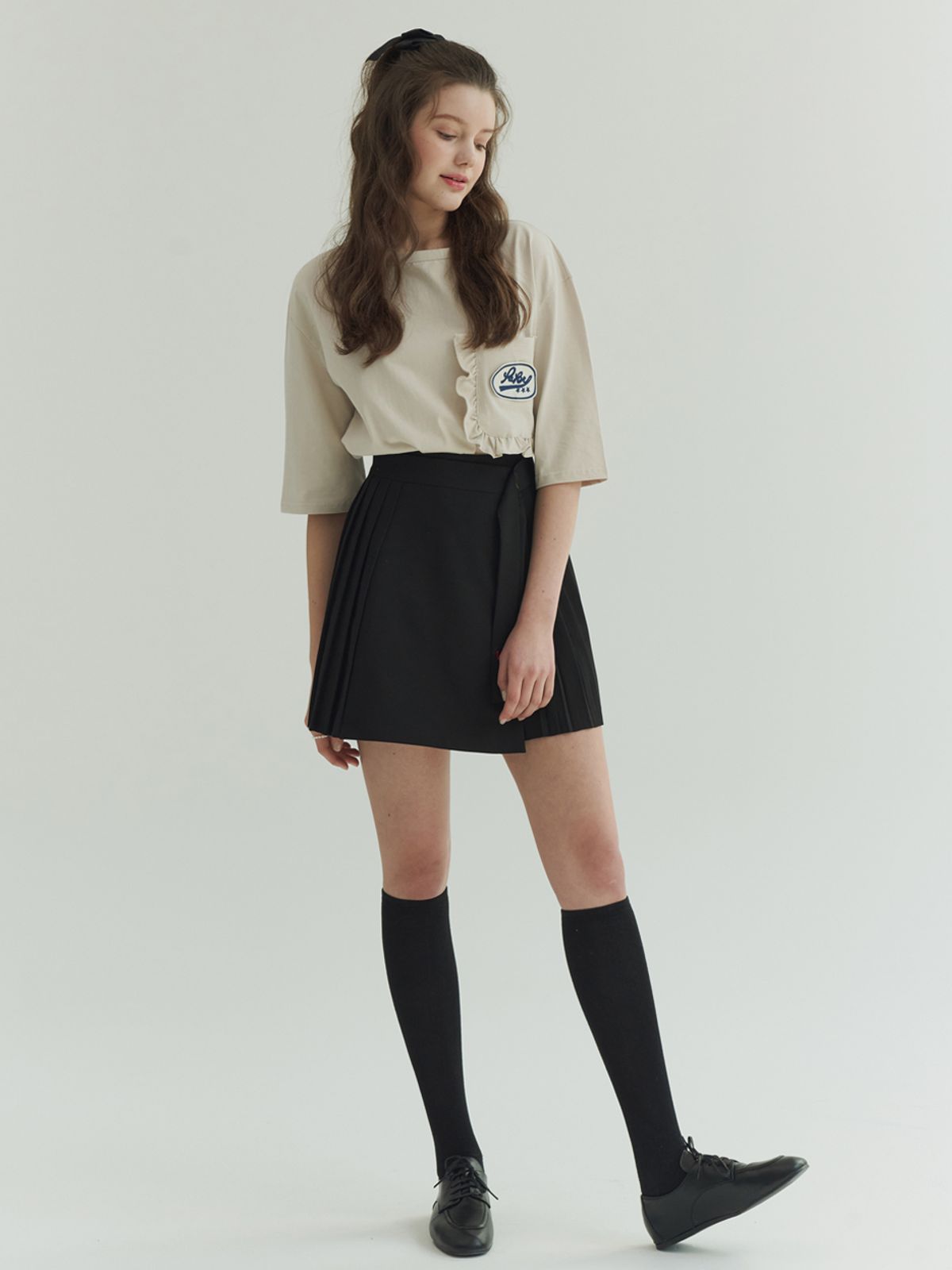 로얄디사이드(LOYALDECIDE) 더블 랩 스커트