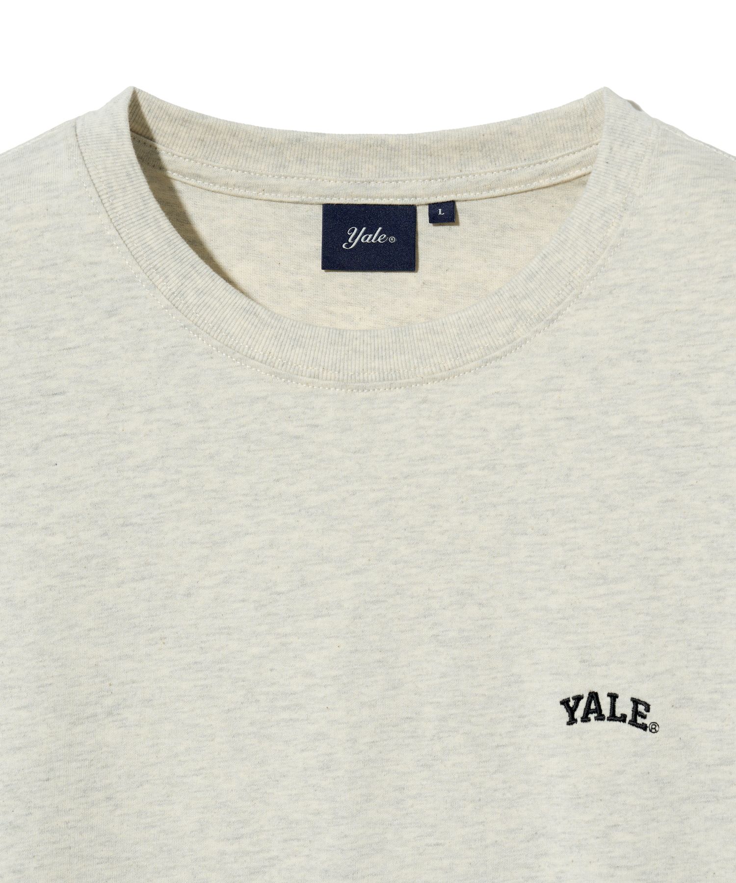 ☆YALE☆ 16-count COMASA 2PACK SMALL ARCH TSHIRT OATMEAL BLA MUSINSA公式 | YALE [16 count Comasa] 2PACK Small Arch Short