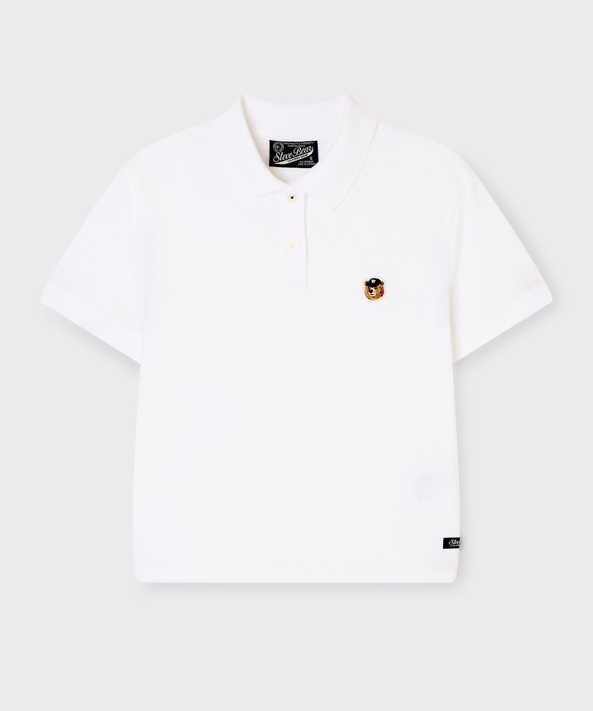 후아유(WHO.A.U) Steve Crop Collar T-Shirt / WHHAG2411F