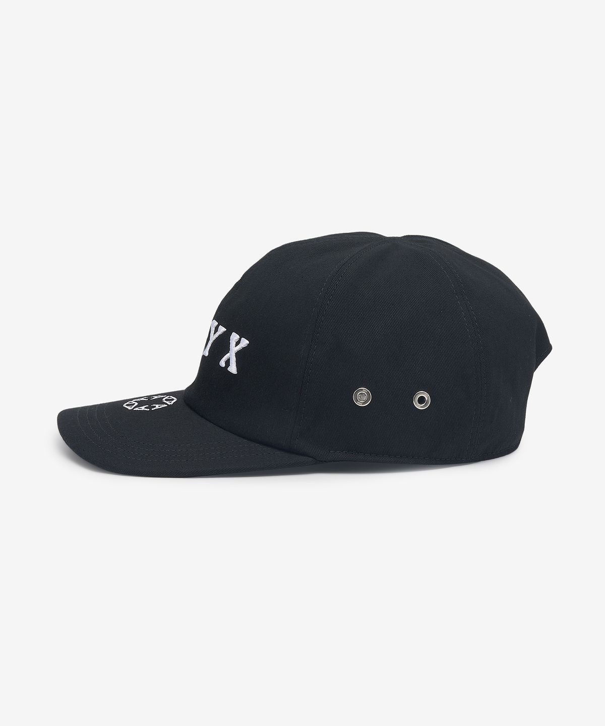 1017 알릭스 9SM(1017 ALYX 9SM) 로고 엠브로이더드 앤드 모노그램 볼캡 - 블랙 / AAUHA0060FA04BLK0001