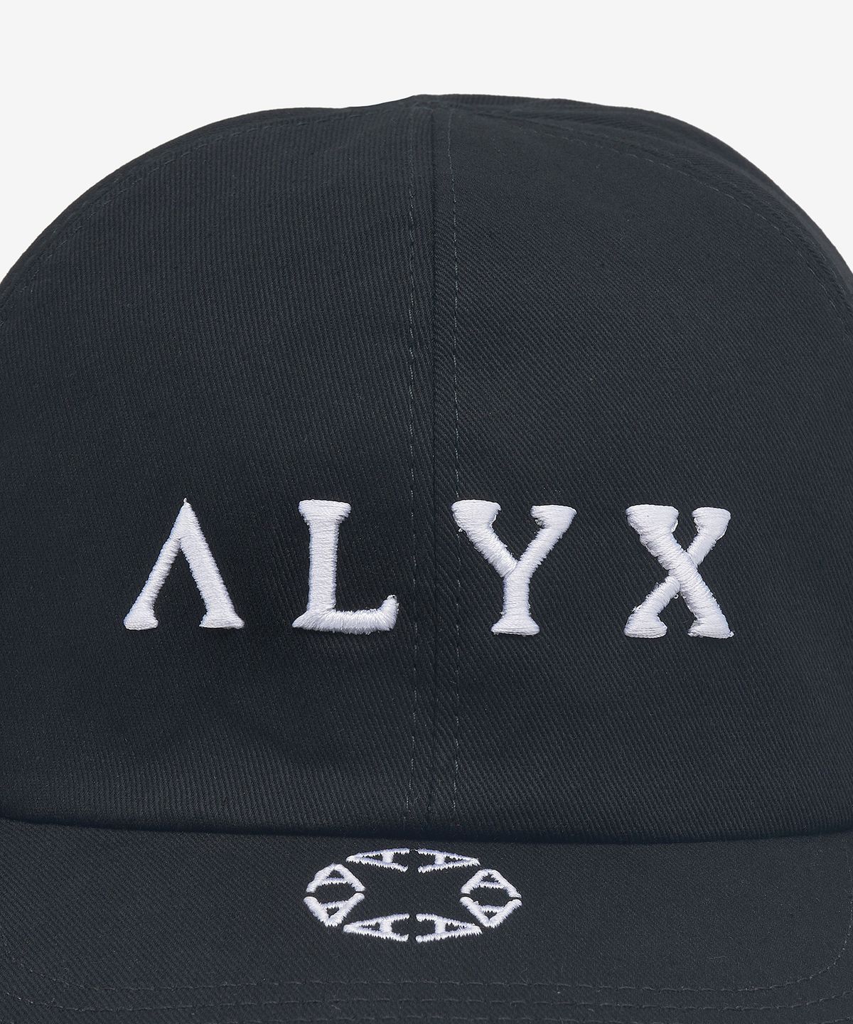 1017 알릭스 9SM(1017 ALYX 9SM) 로고 엠브로이더드 앤드 모노그램 볼캡 - 블랙 / AAUHA0060FA04BLK0001