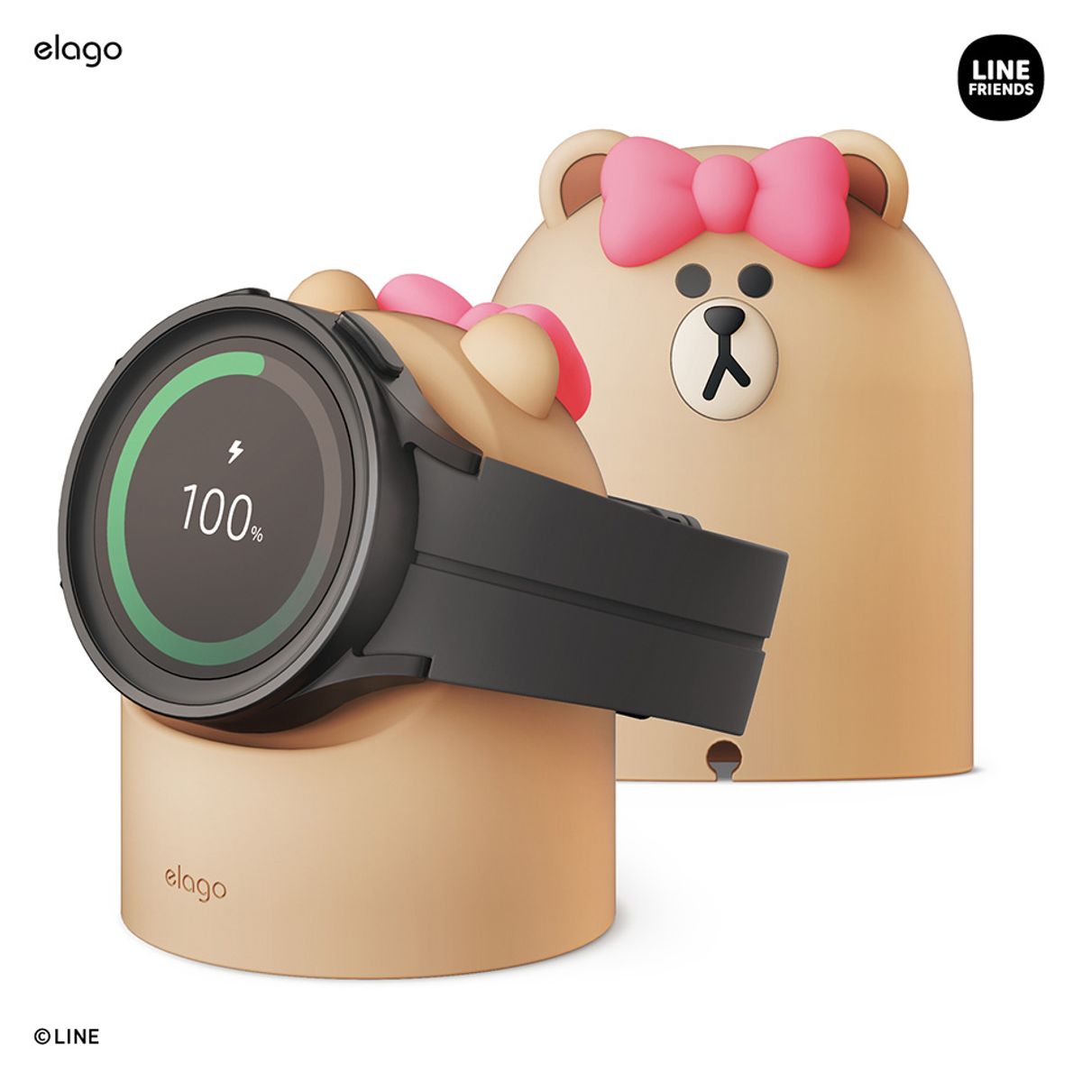 엘라고(ELAGO) 라인프렌즈 갤럭시 워치5 6 7 8 9 울트라 충전거치대