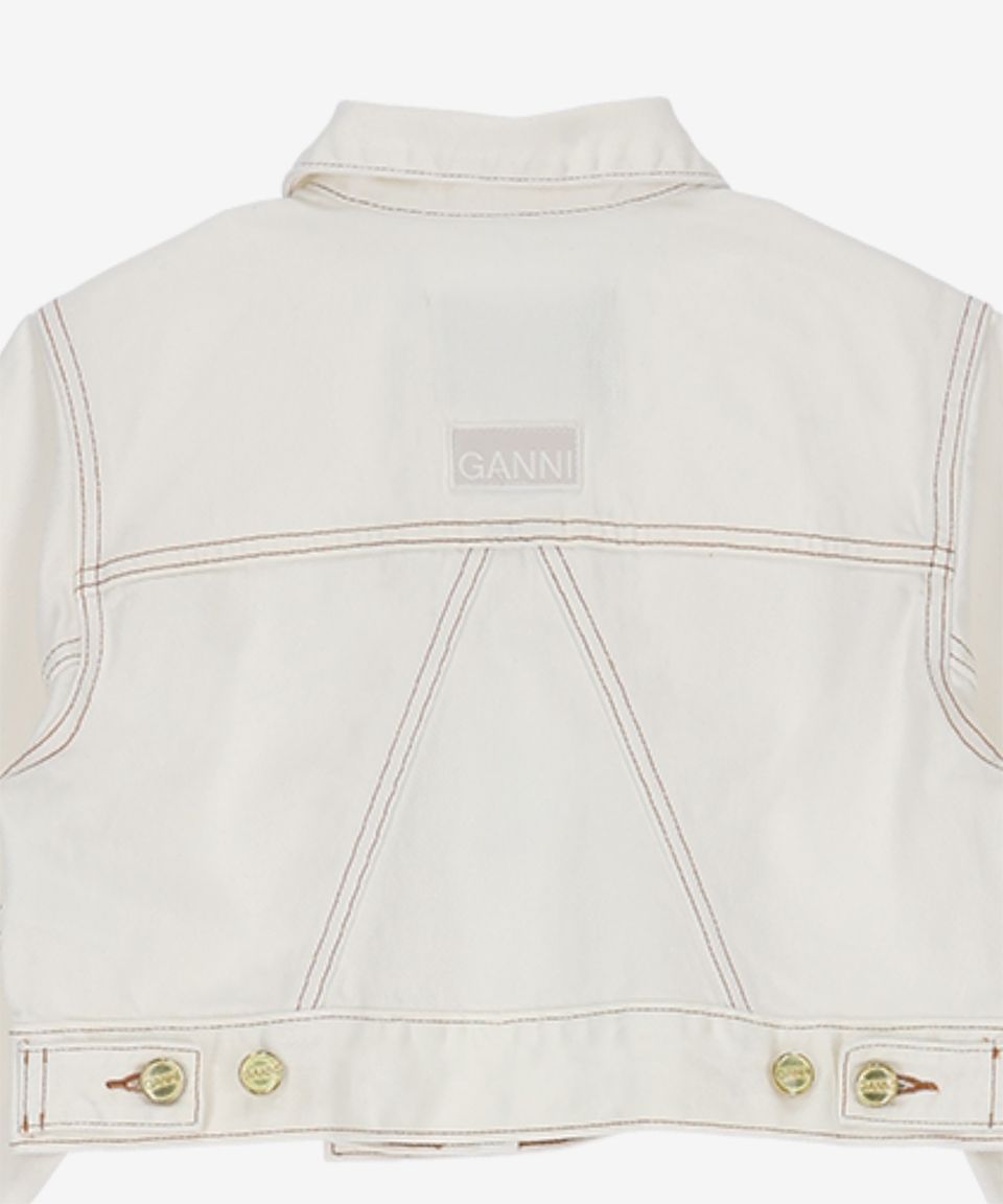 MUSINSA公式 | GANNI Cropped denim trucker jacket - Bright