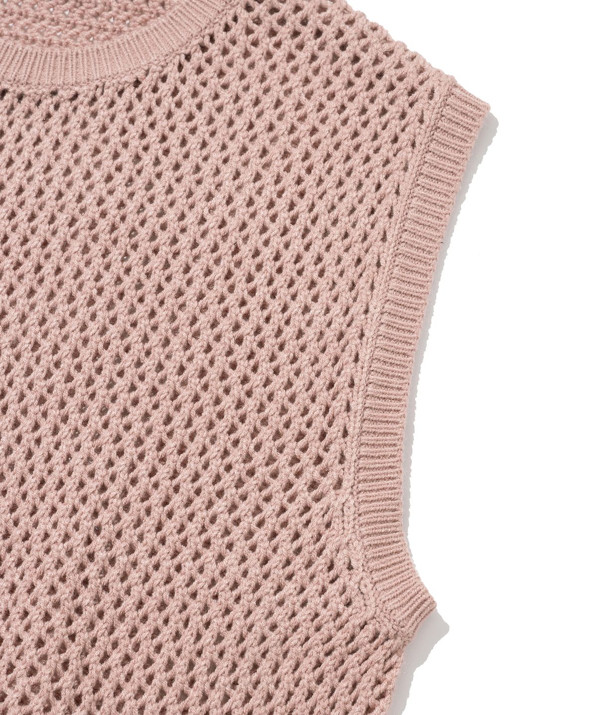 니티드(KNITTED) 펀칭 니트 베스트 PINK