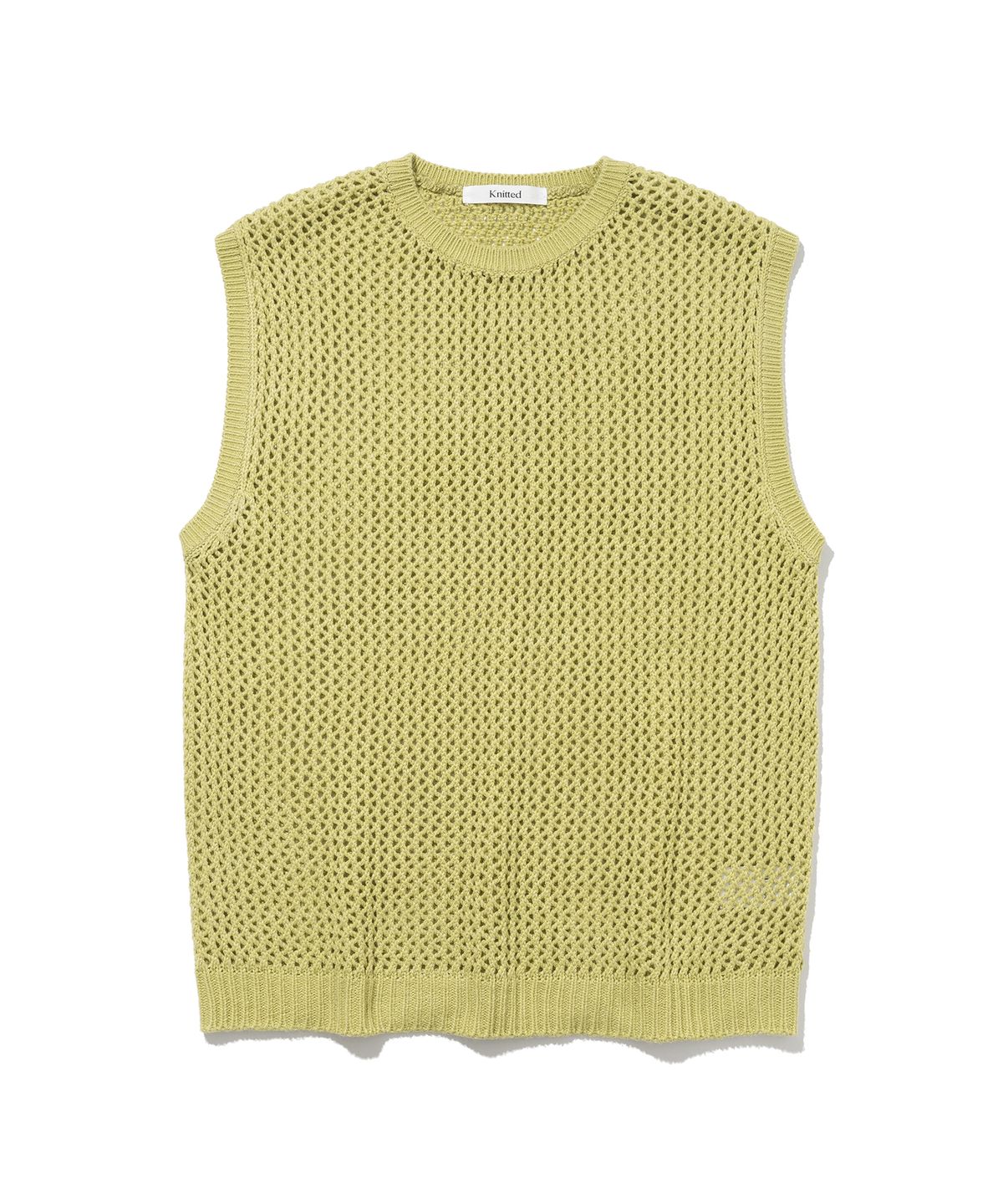 니티드(KNITTED) 펀칭 니트 베스트 OLIVE