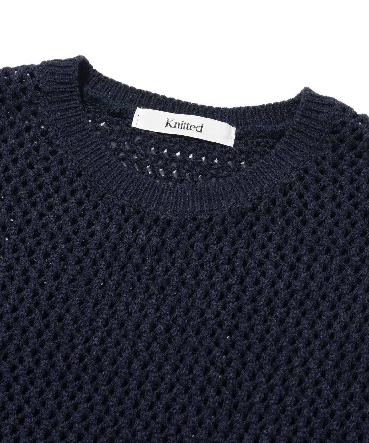 니티드(KNITTED) 펀칭 니트 베스트 NAVY
