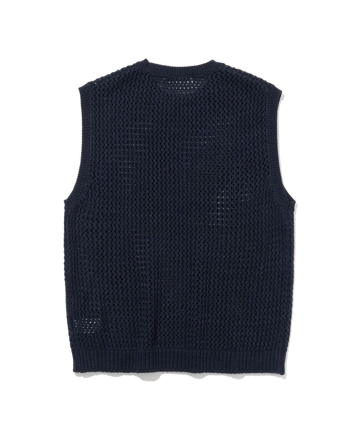니티드(KNITTED) 펀칭 니트 베스트 NAVY
