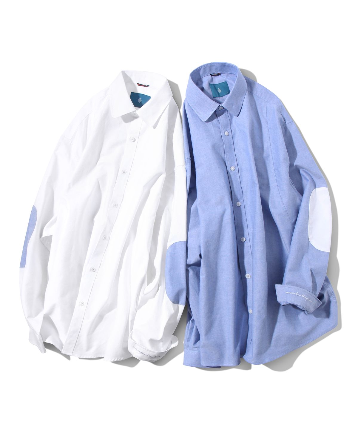다이아몬드 레이라(DIAMOND LAYLA) Elbow Patch Oxford Shirt  S117  Skyblue