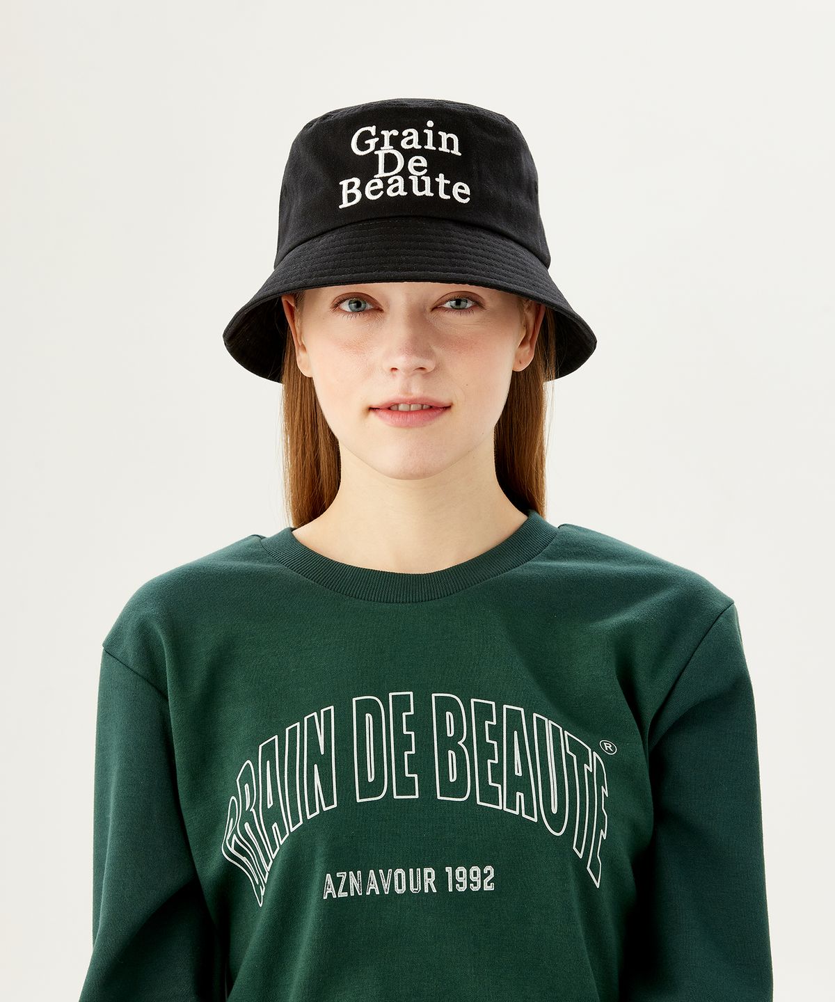 그랭드보떼(GRAIN DE BEAUTE) Washed Basic Bucket Hat [Black]