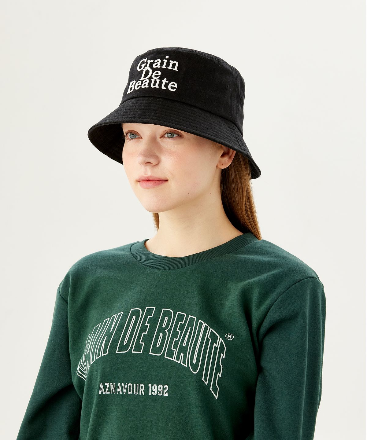 그랭드보떼(GRAIN DE BEAUTE) Washed Basic Bucket Hat [Black]