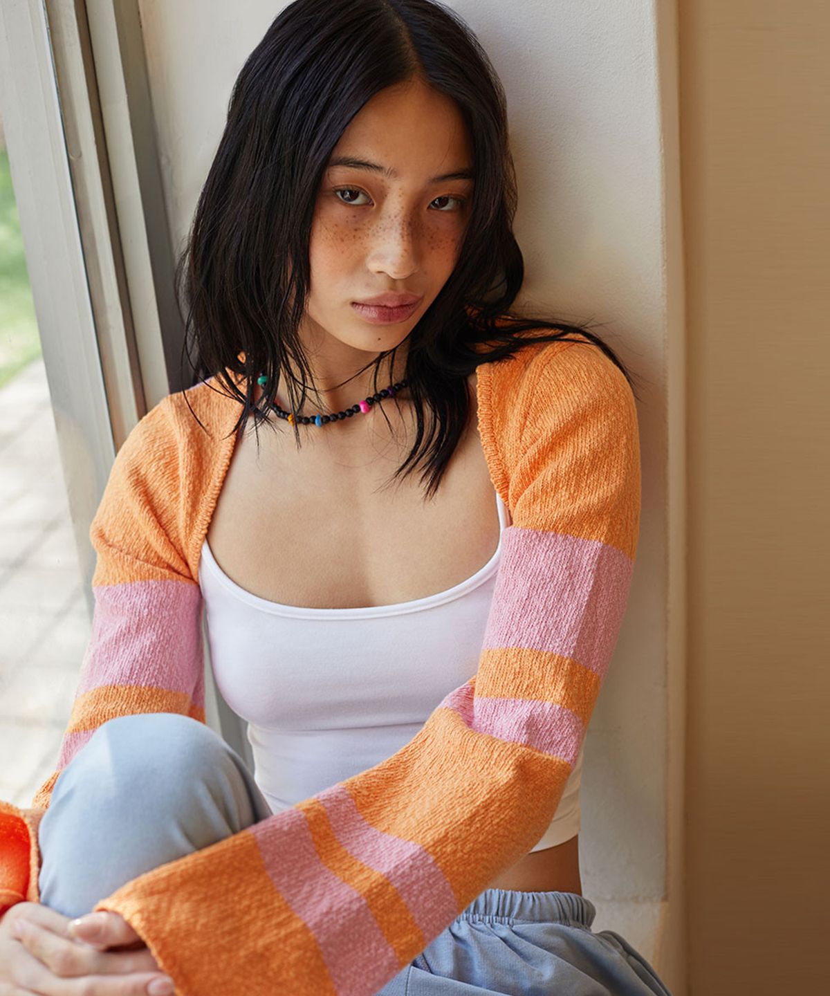 탑걸(TOPGIRL) TG COLOR BLOCK BOLERO KNIT CARDIGAN_T316OT801