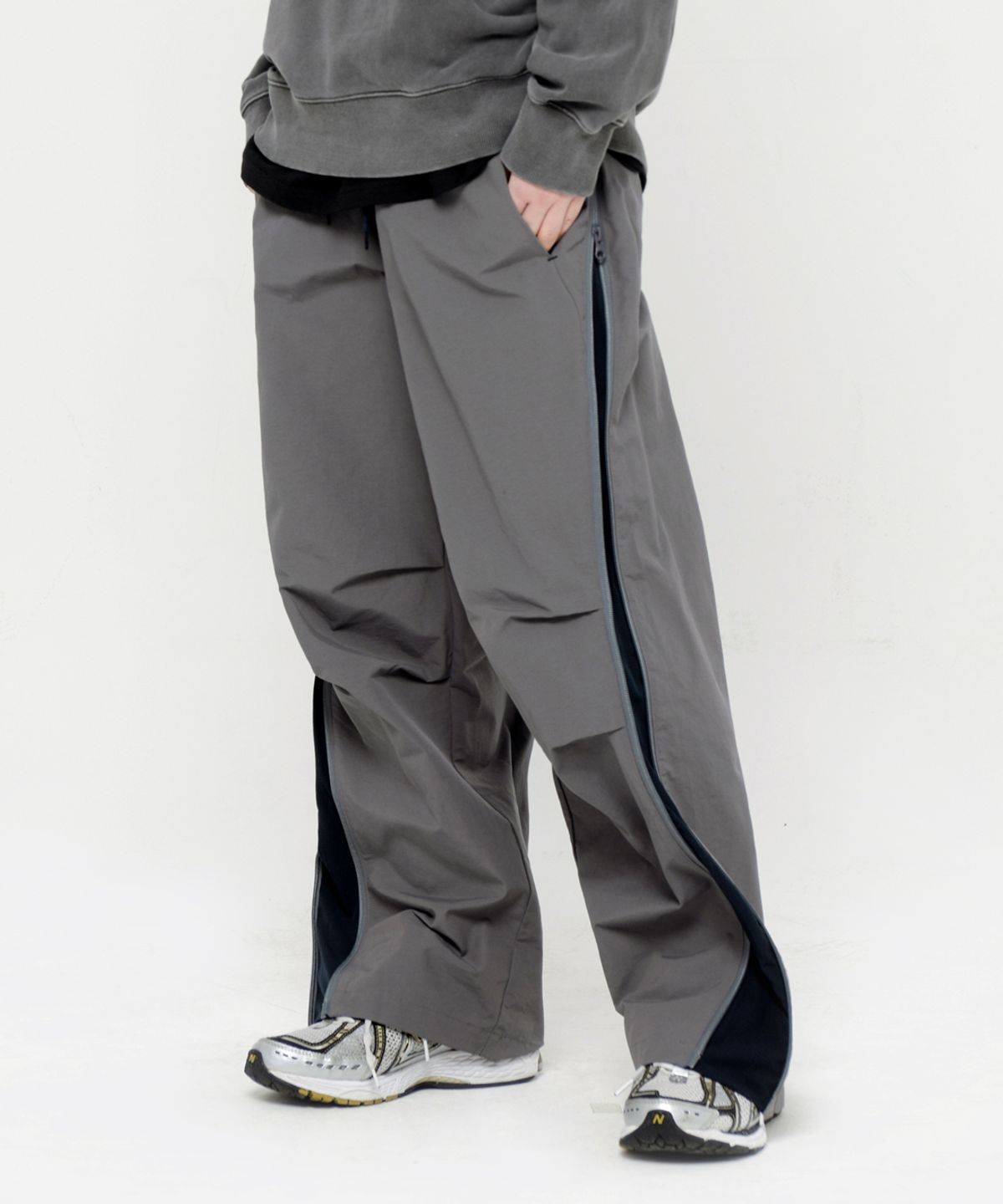 빅유니온(BIG UNION) WIDE BLOCK PANTS / CHARCOAL