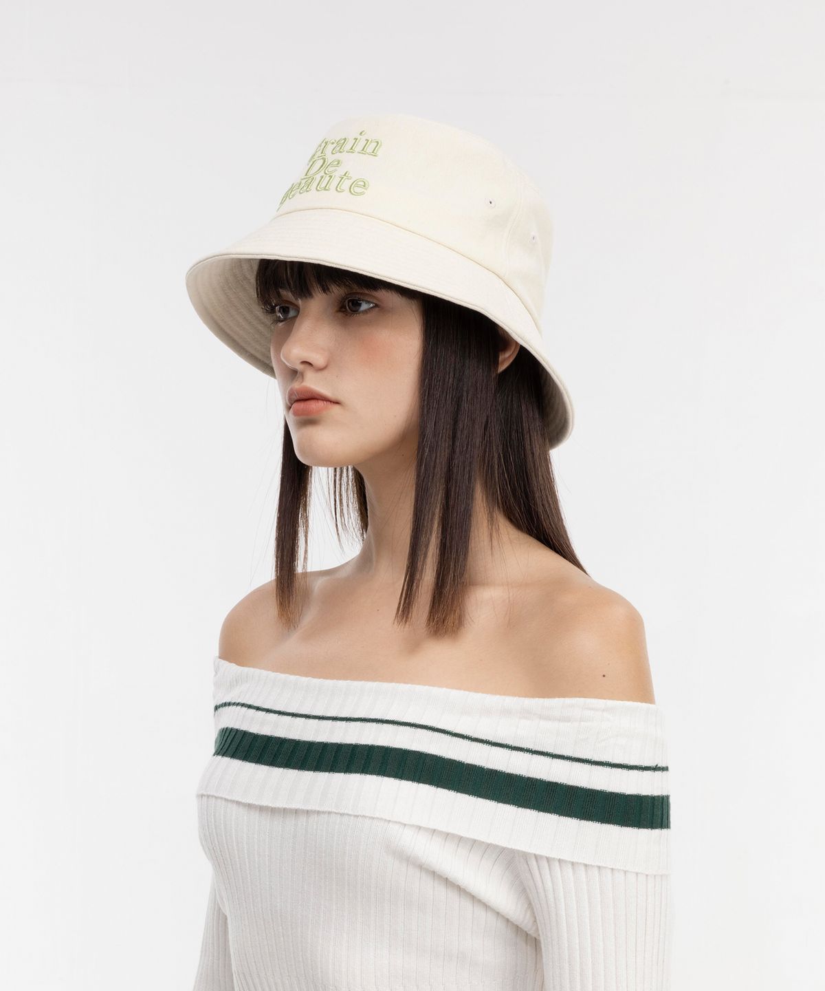 그랭드보떼(GRAIN DE BEAUTE) Washed Basic Bucket Hat [Ivory]