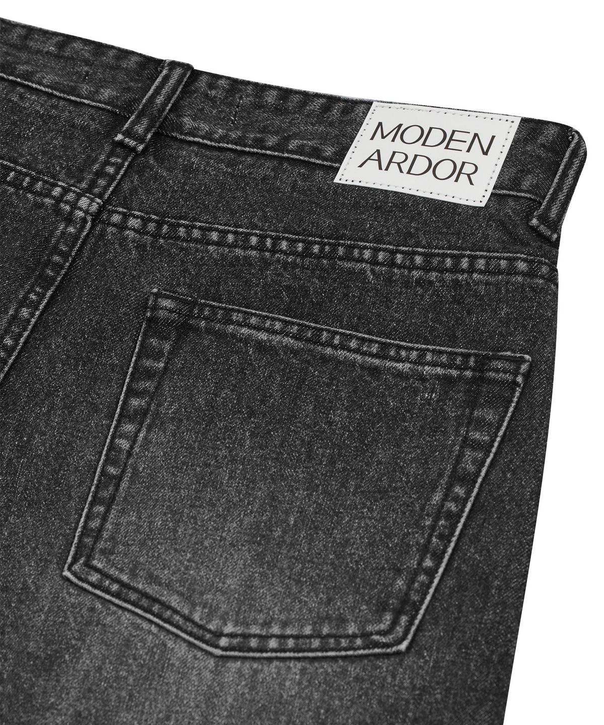 모덴아르더(MODEN ARDOR) 뉴트로 투턱 와이드 데님팬츠(블랙)