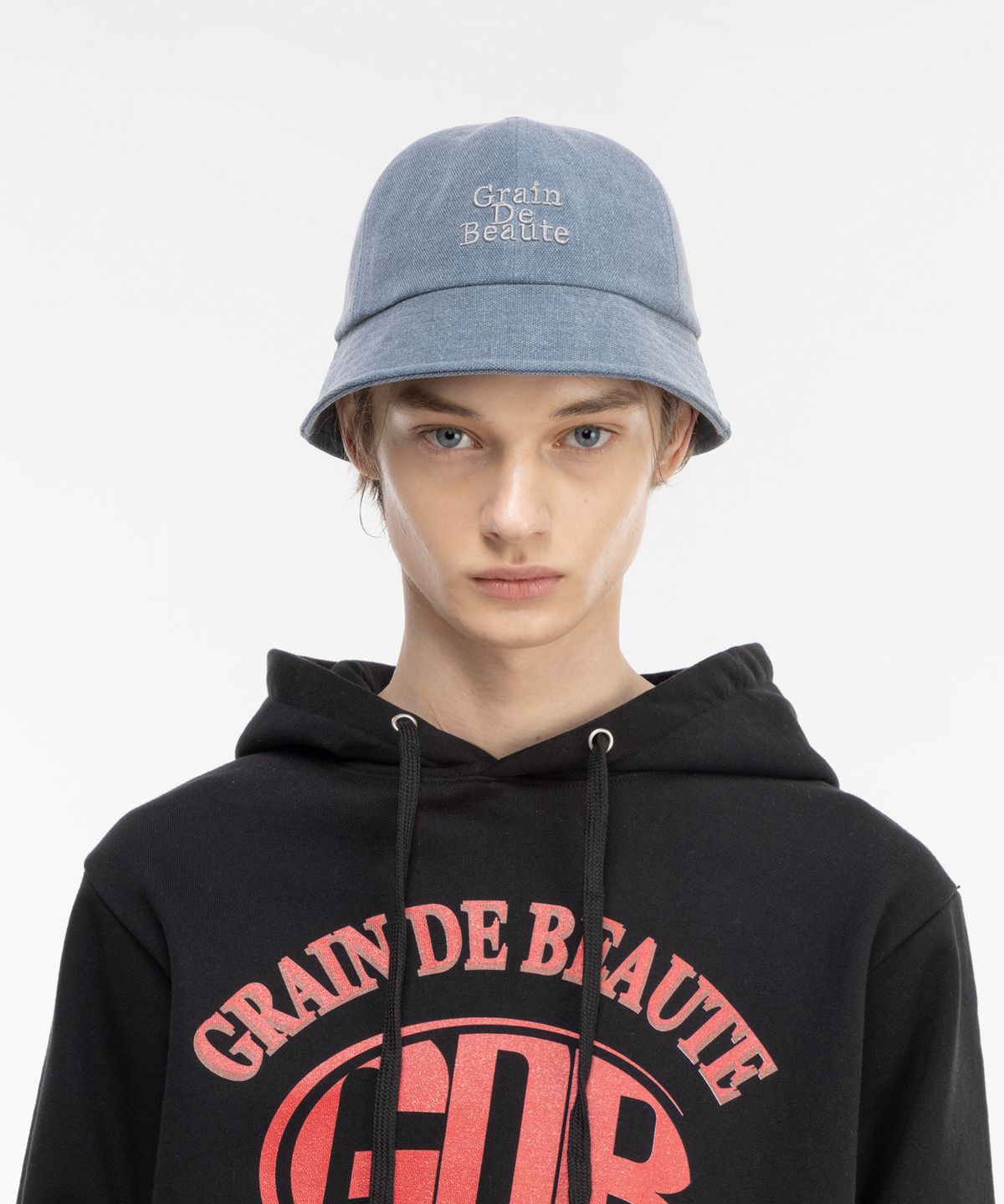 그랭드보떼(GRAIN DE BEAUTE) Washed Bucket Hat [Navy]