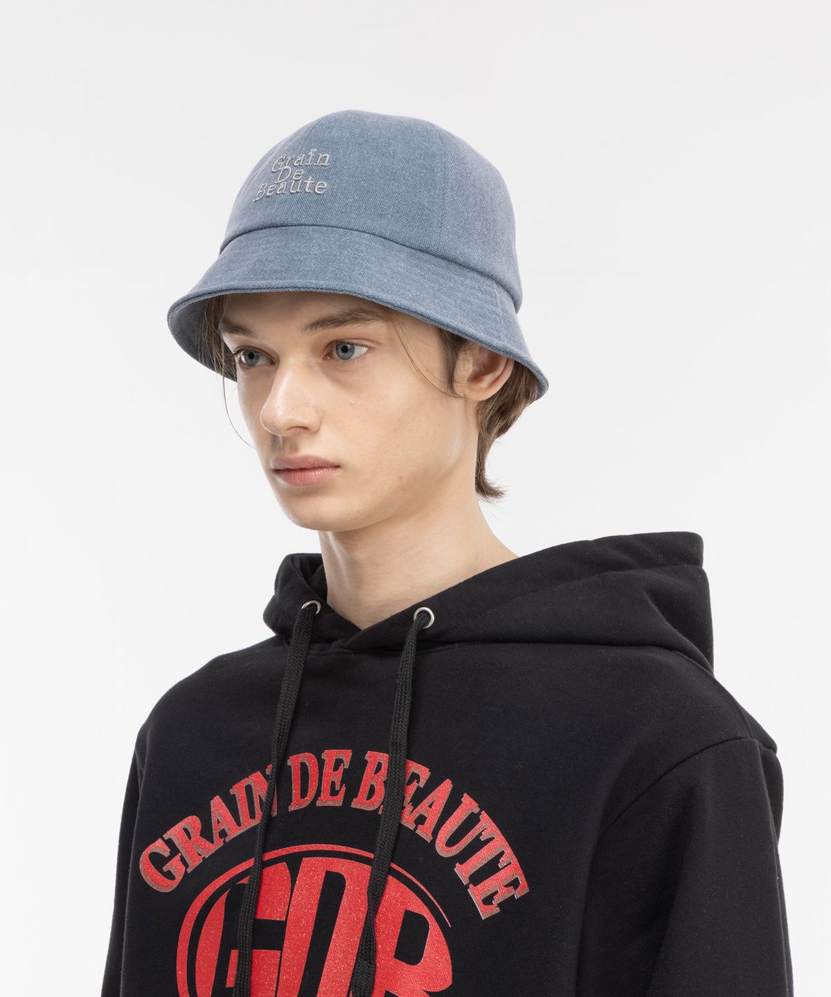 그랭드보떼(GRAIN DE BEAUTE) Washed Bucket Hat [Navy]