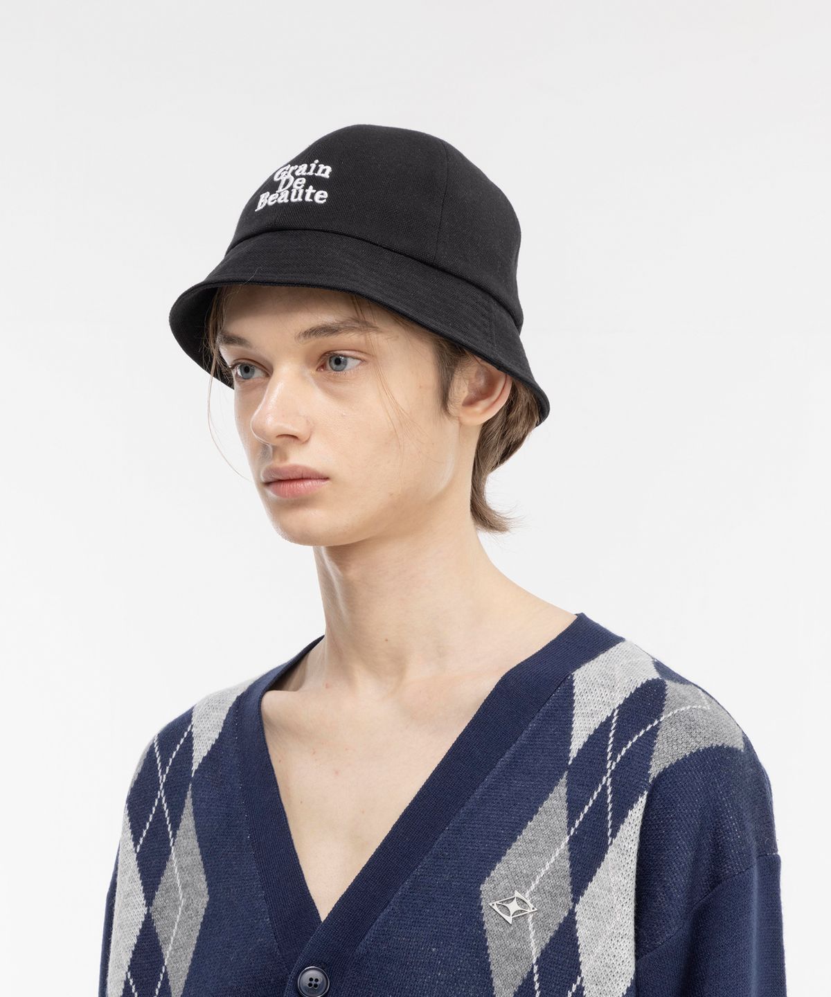 그랭드보떼(GRAIN DE BEAUTE) Washed Bucket Hat [Black]
