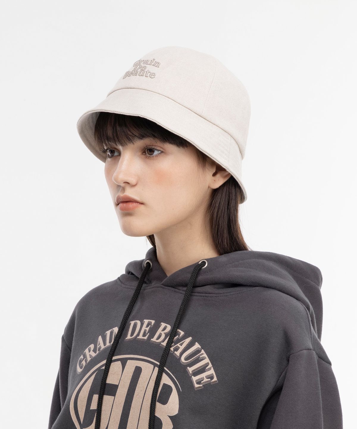 그랭드보떼(GRAIN DE BEAUTE) Washed Bucket Hat [Beige]
