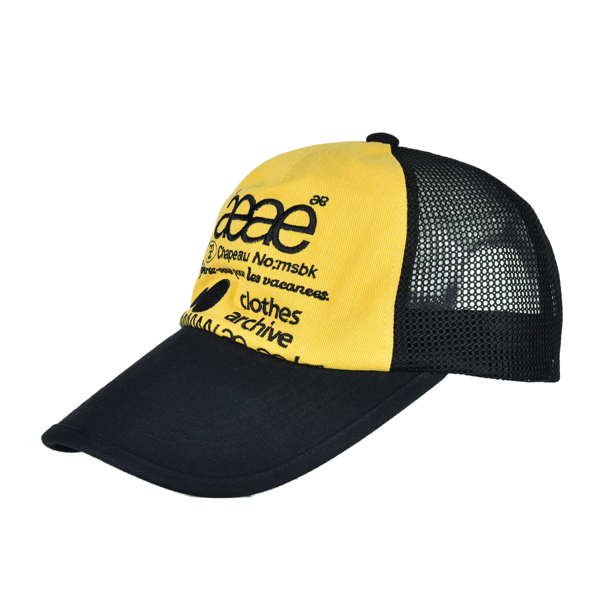 MUSINSA公式 | AEAE WEB LOGO MESH CAP - [YELLOW/BLACK]