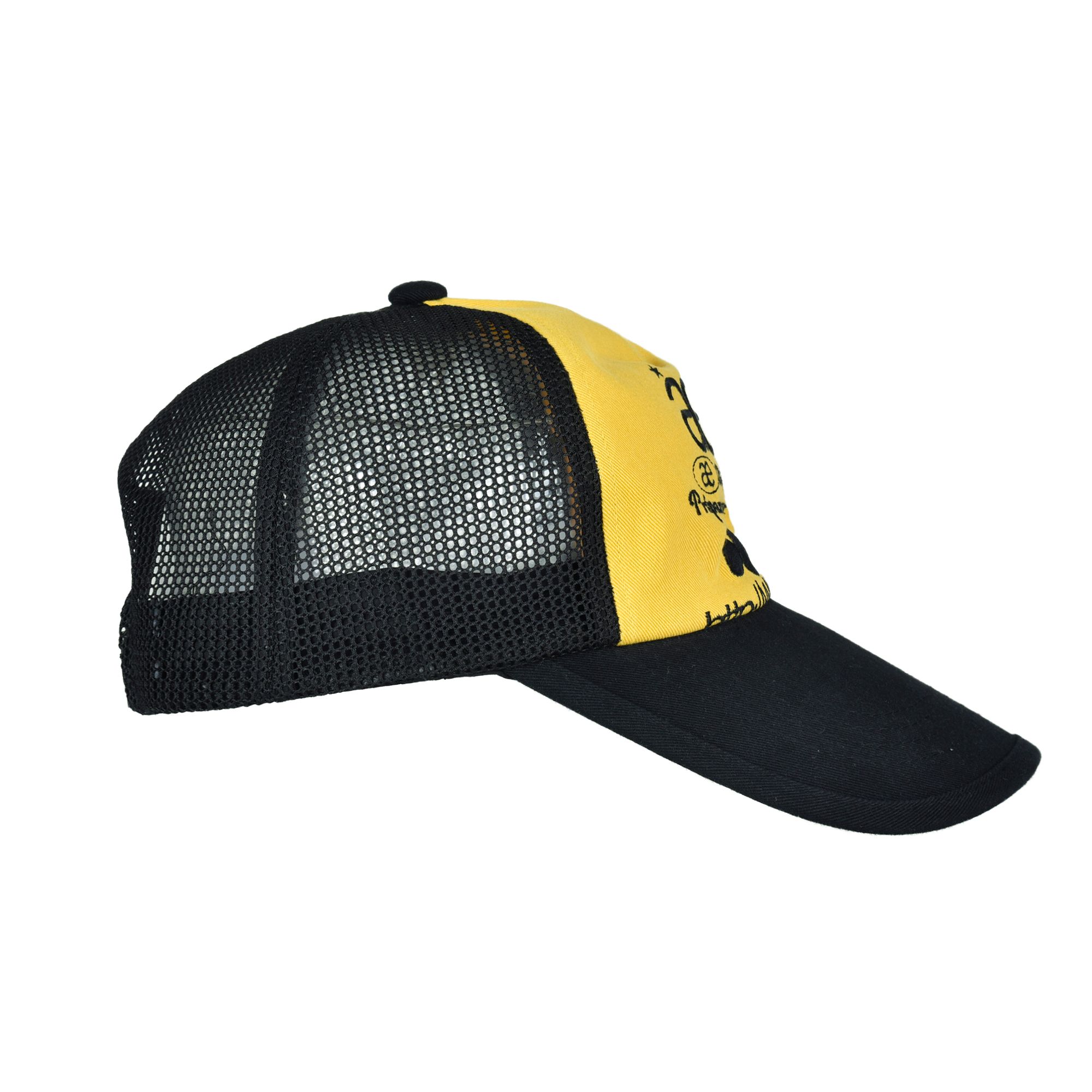 MUSINSA公式 | AEAE WEB LOGO MESH CAP - [YELLOW/BLACK]