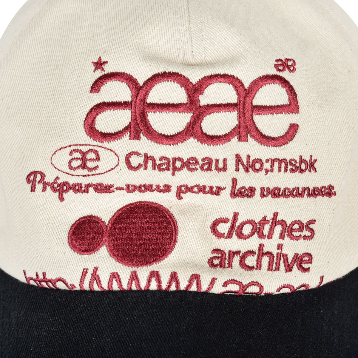 에이이에이이(AEAE) WEB LOGO 5 PANNEL BALL CAP - [ECRU/BLACK]