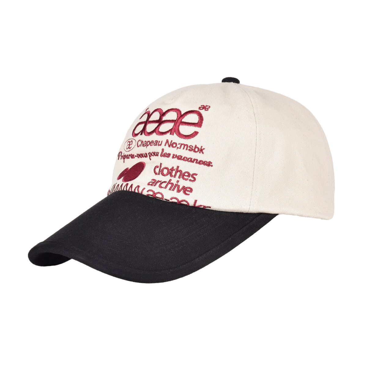 에이이에이이(AEAE) WEB LOGO 5 PANNEL BALL CAP - [ECRU/BLACK]