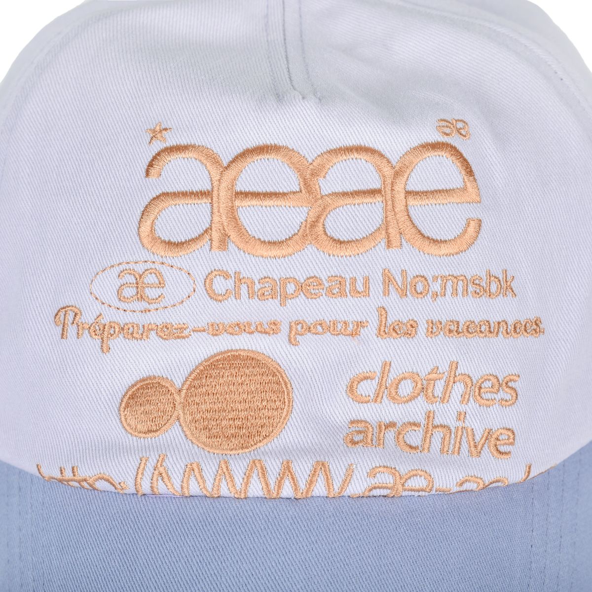 에이이에이이(AEAE) WEB LOGO 5 PANNEL BALL CAP - [GREYISH PURPLE]