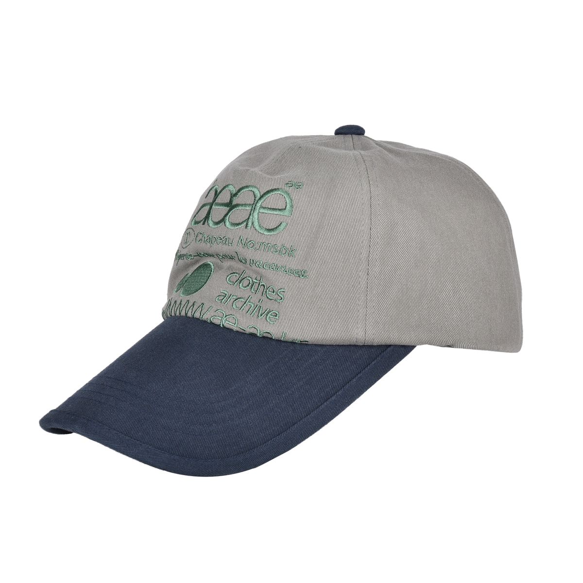 에이이에이이(AEAE) WEB LOGO 5 PANNEL BALL CAP - [GREY/NAVY]