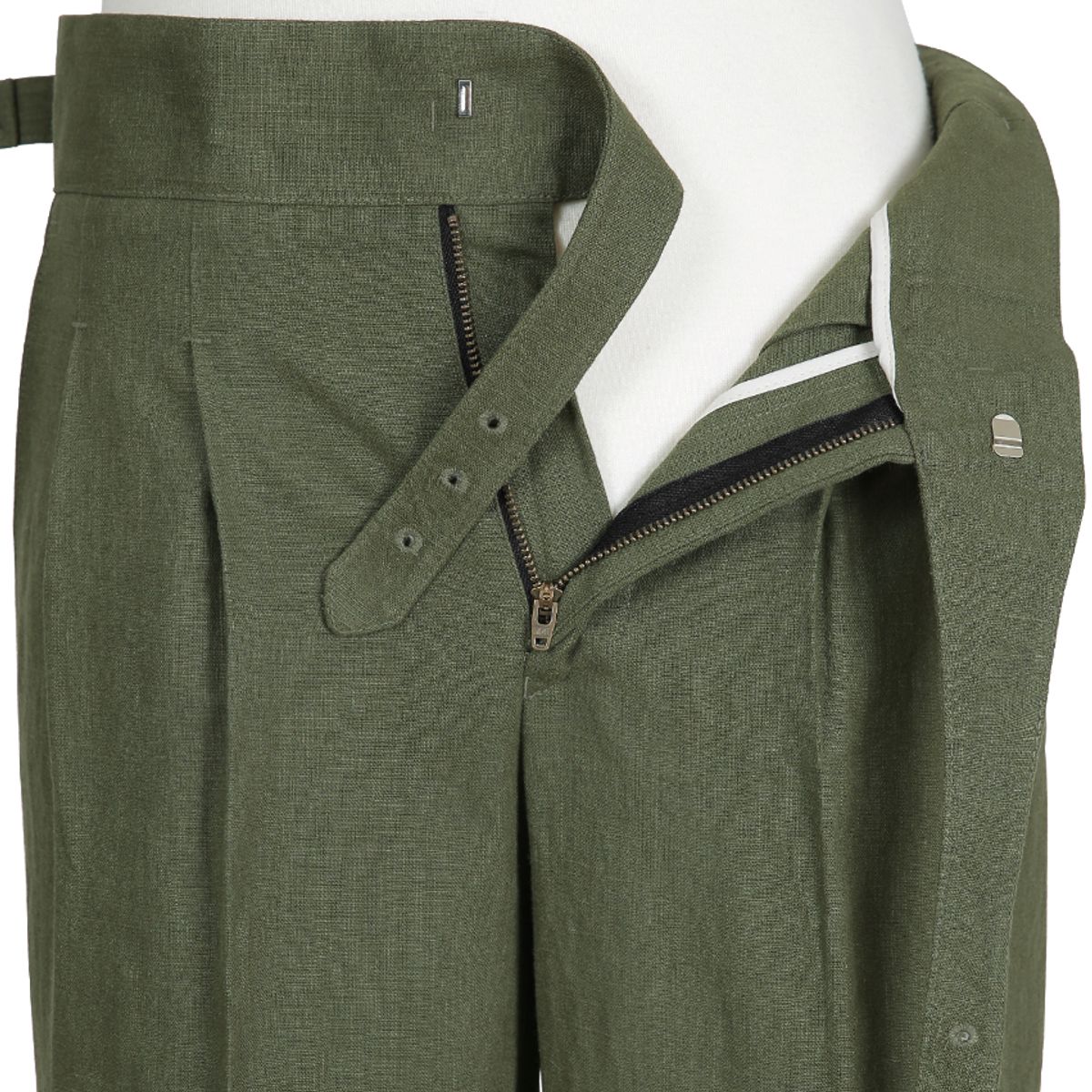 솔티(SORTIE) 8s Linen Gurkha Trousers (Khaki)