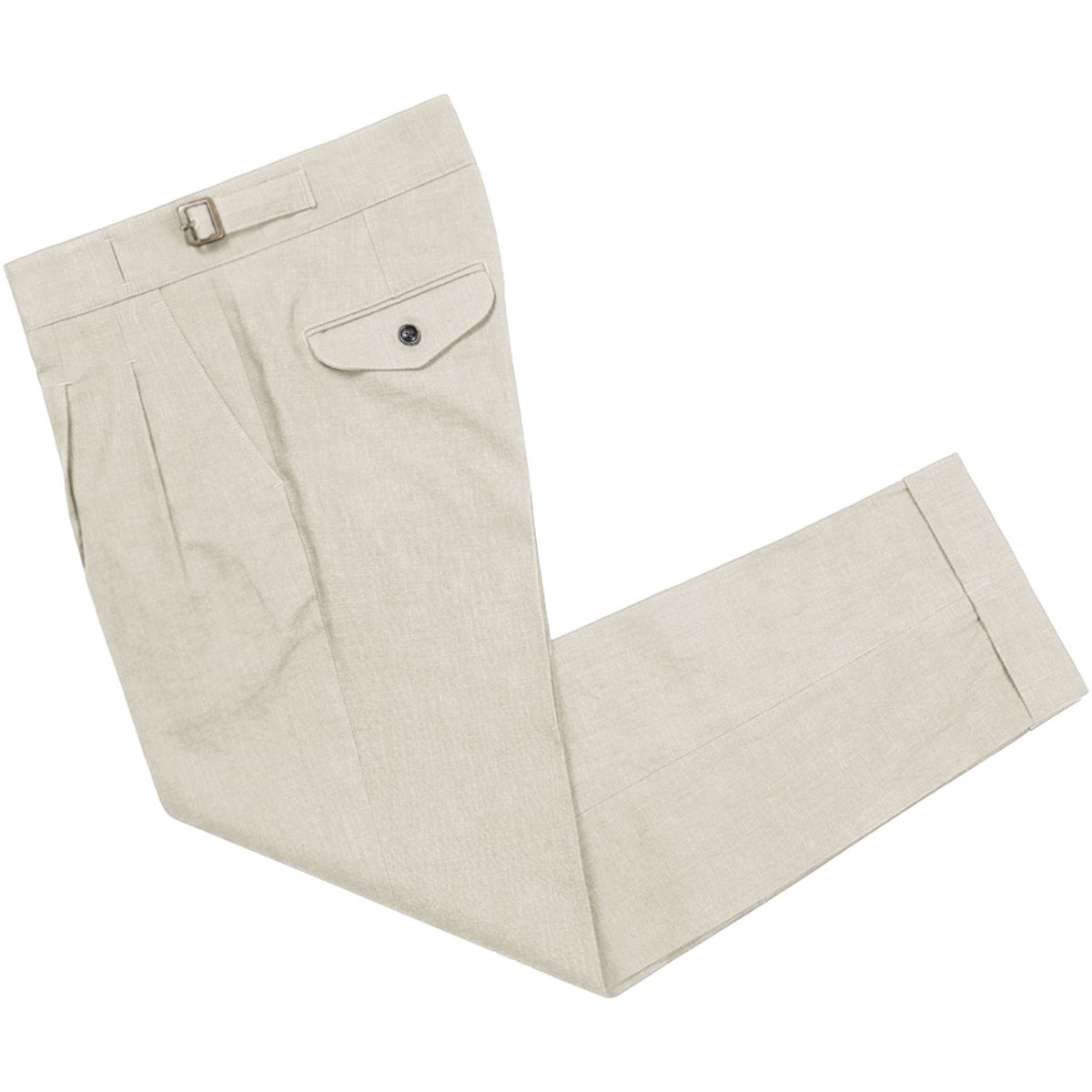 솔티(SORTIE) 8s Linen Gurkha Trousers (Oatmeal)