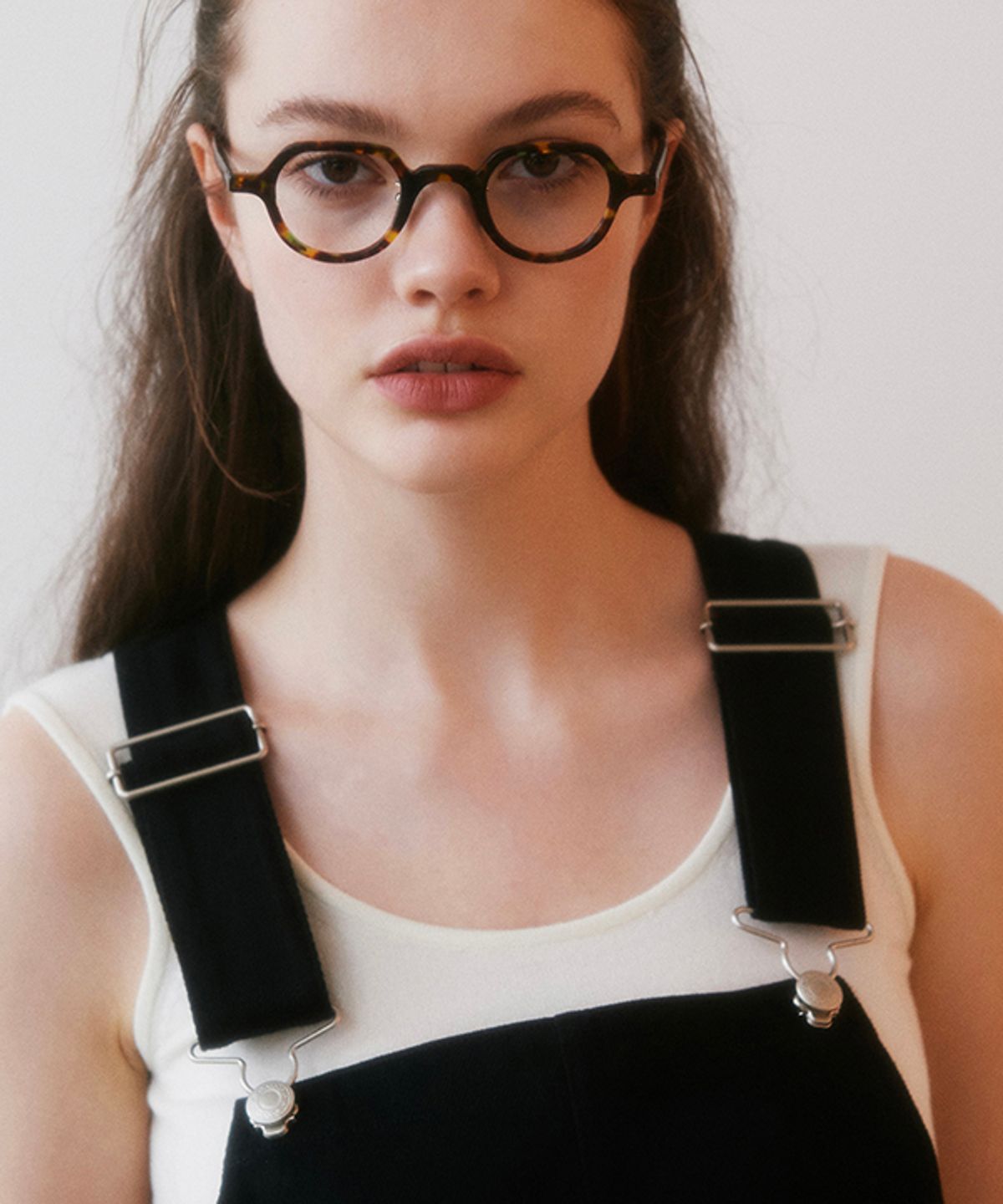그린버터(GREENBUTTER) Cotton Hammer Loop Overall Dress (Black)
