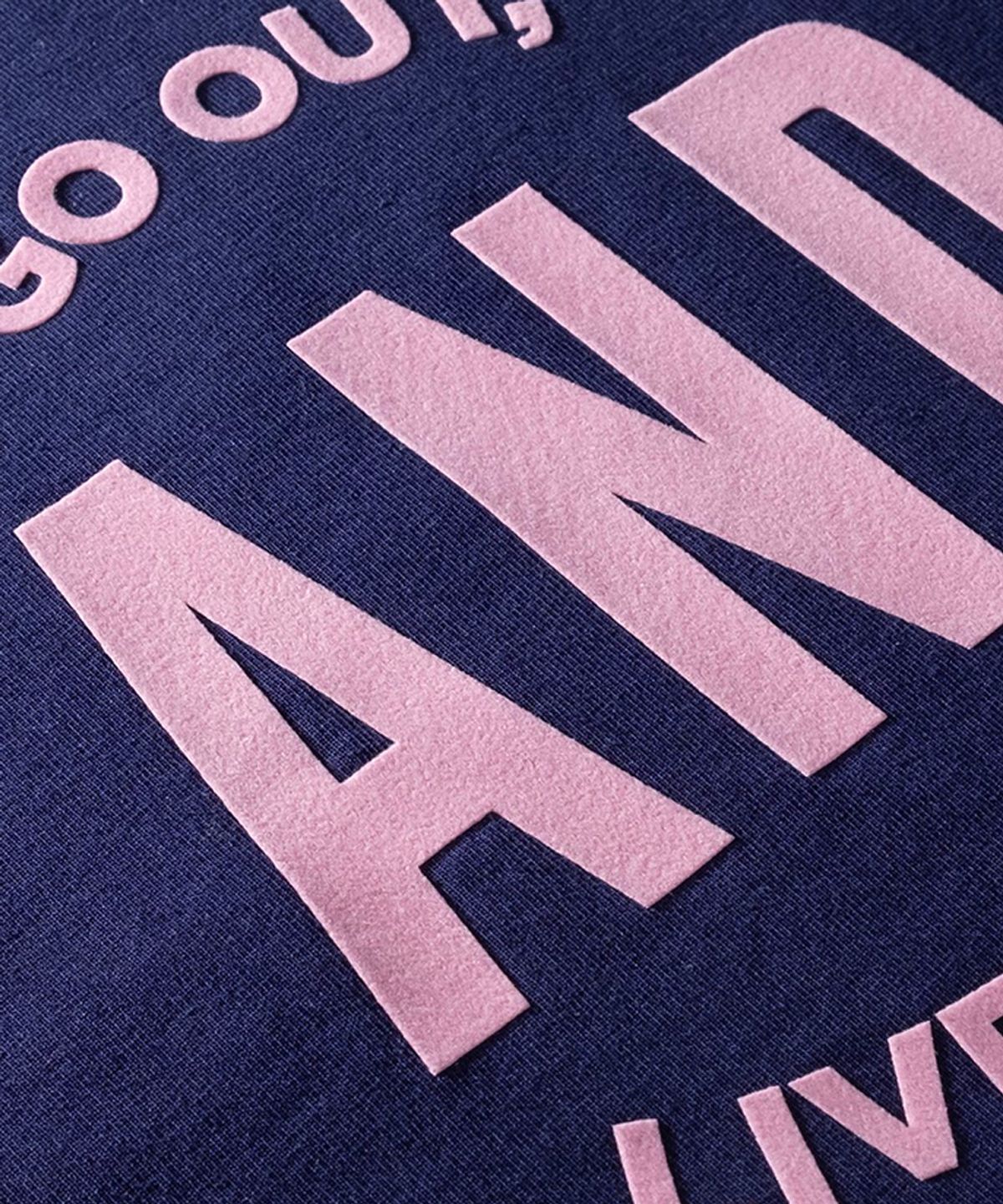 앤드 골프(AND GOLF) Mock Neck Big Logo T shirts Navy