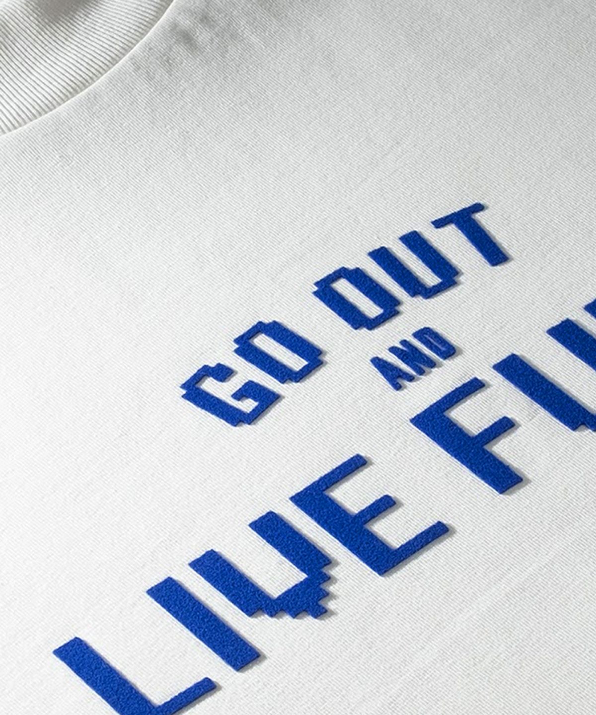 앤드 골프(AND GOLF) Mock Neck Live Funky T shirts Ivory