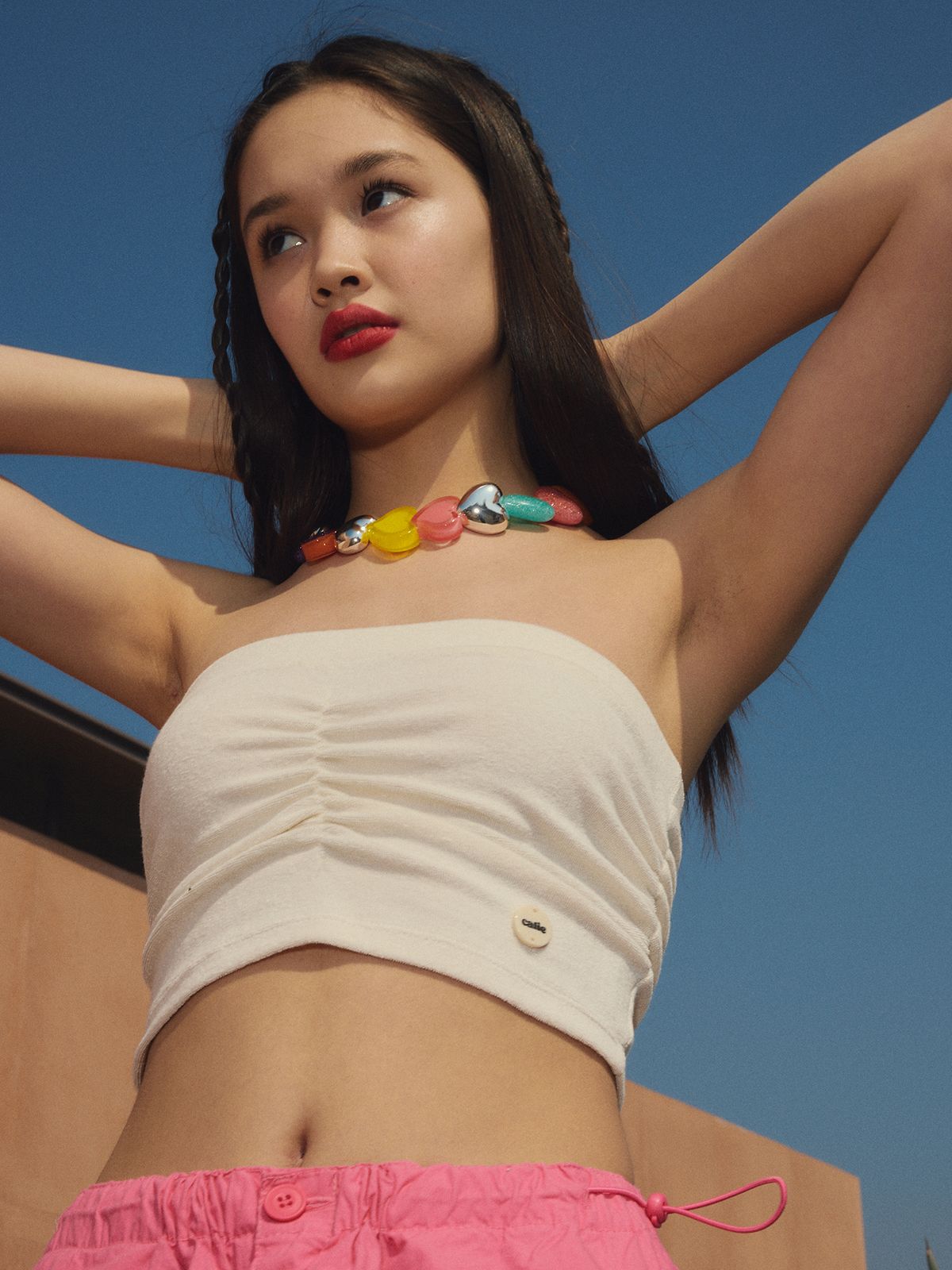 에즈이프 캘리(ASIF CALIE) SHIRRING TUBE TOP IVORY