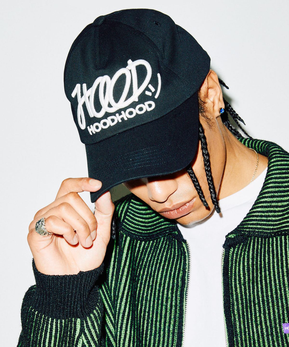 후드후드(HOODHOOD) 시그니처 로고 볼캡 블랙