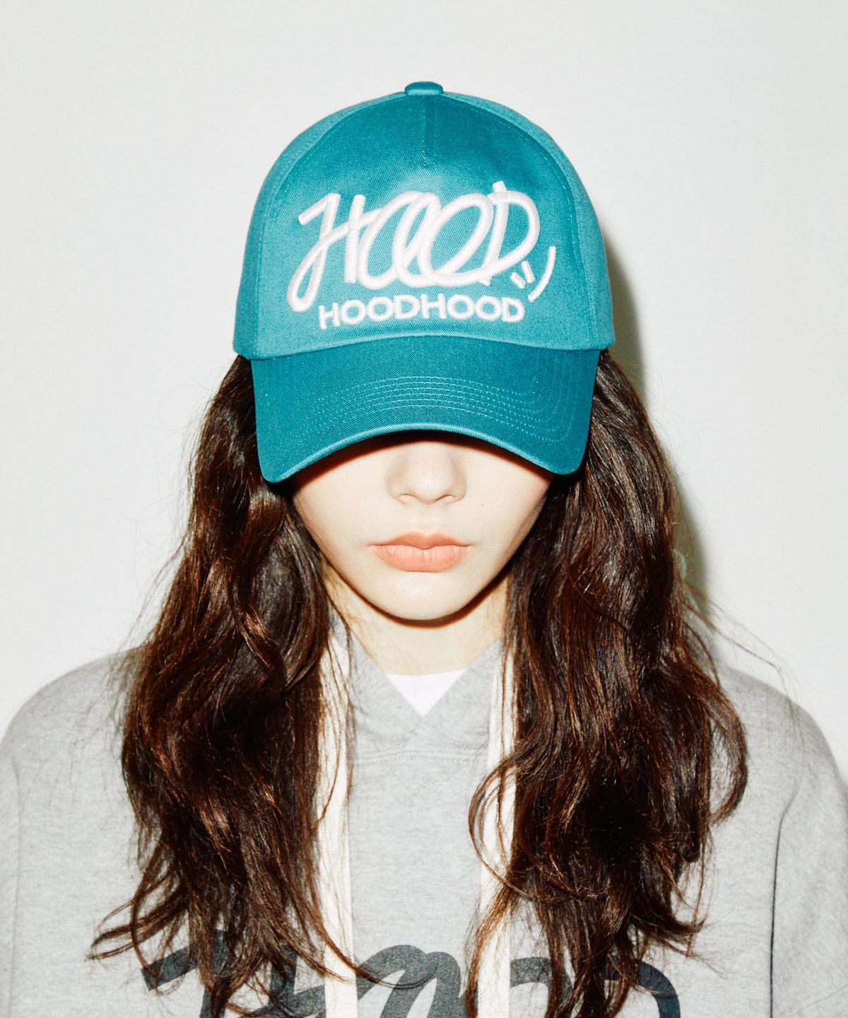 후드후드(HOODHOOD) 시그니처 로고 볼캡 청록