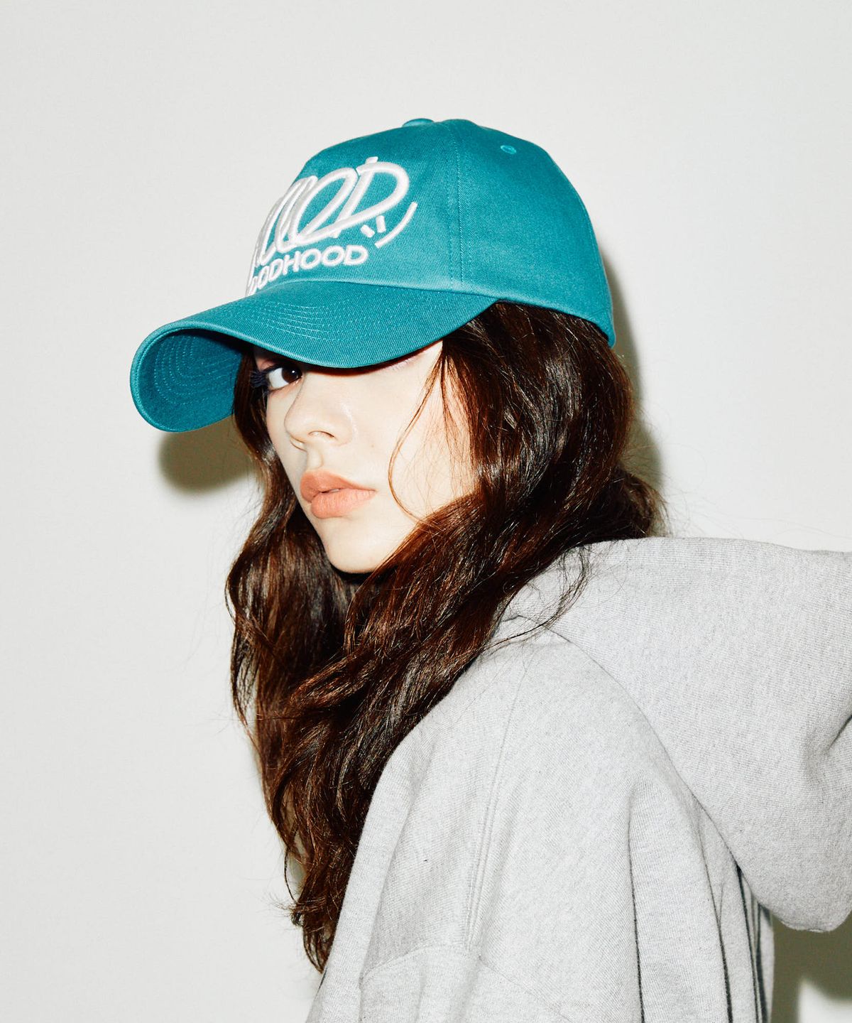 후드후드(HOODHOOD) 시그니처 로고 볼캡 청록