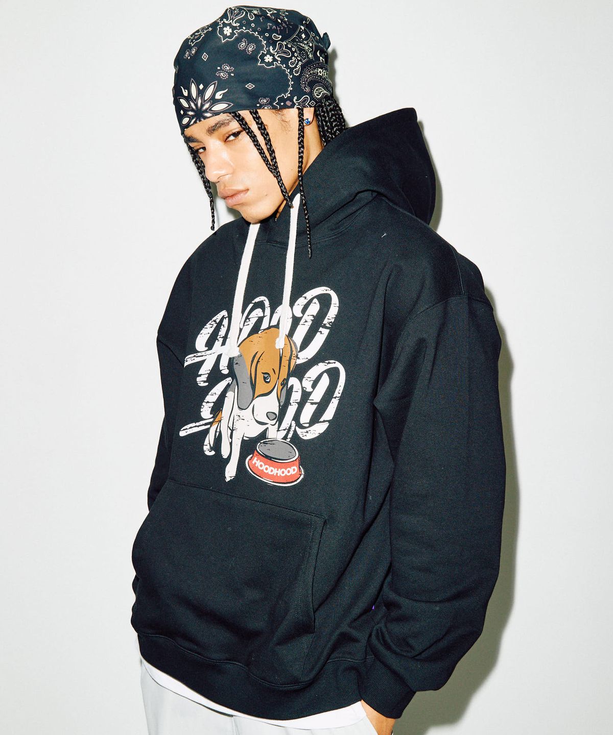 후드후드(HOODHOOD) 비글 로고 후드 블랙