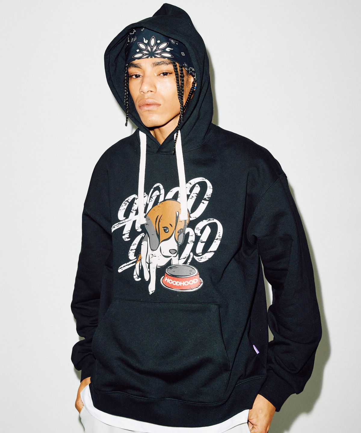 후드후드(HOODHOOD) 비글 로고 후드 블랙