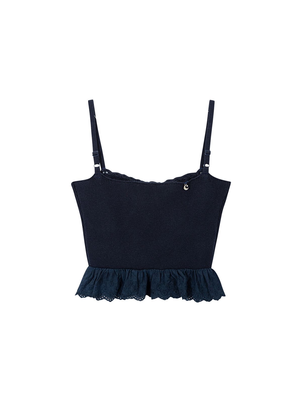 에즈이프 캘리(ASIF CALIE) RIBBON LACE KNIT TOP NAVY