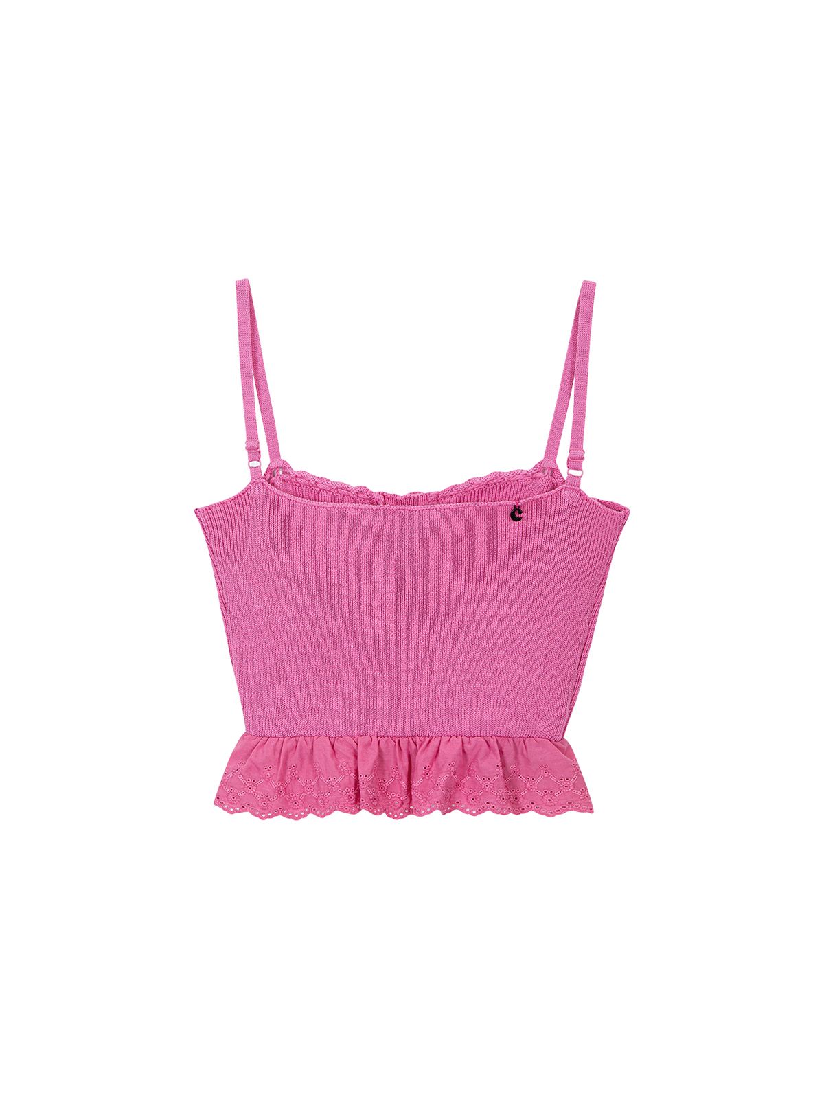 에즈이프 캘리(ASIF CALIE) RIBBON LACE KNIT TOP PINK