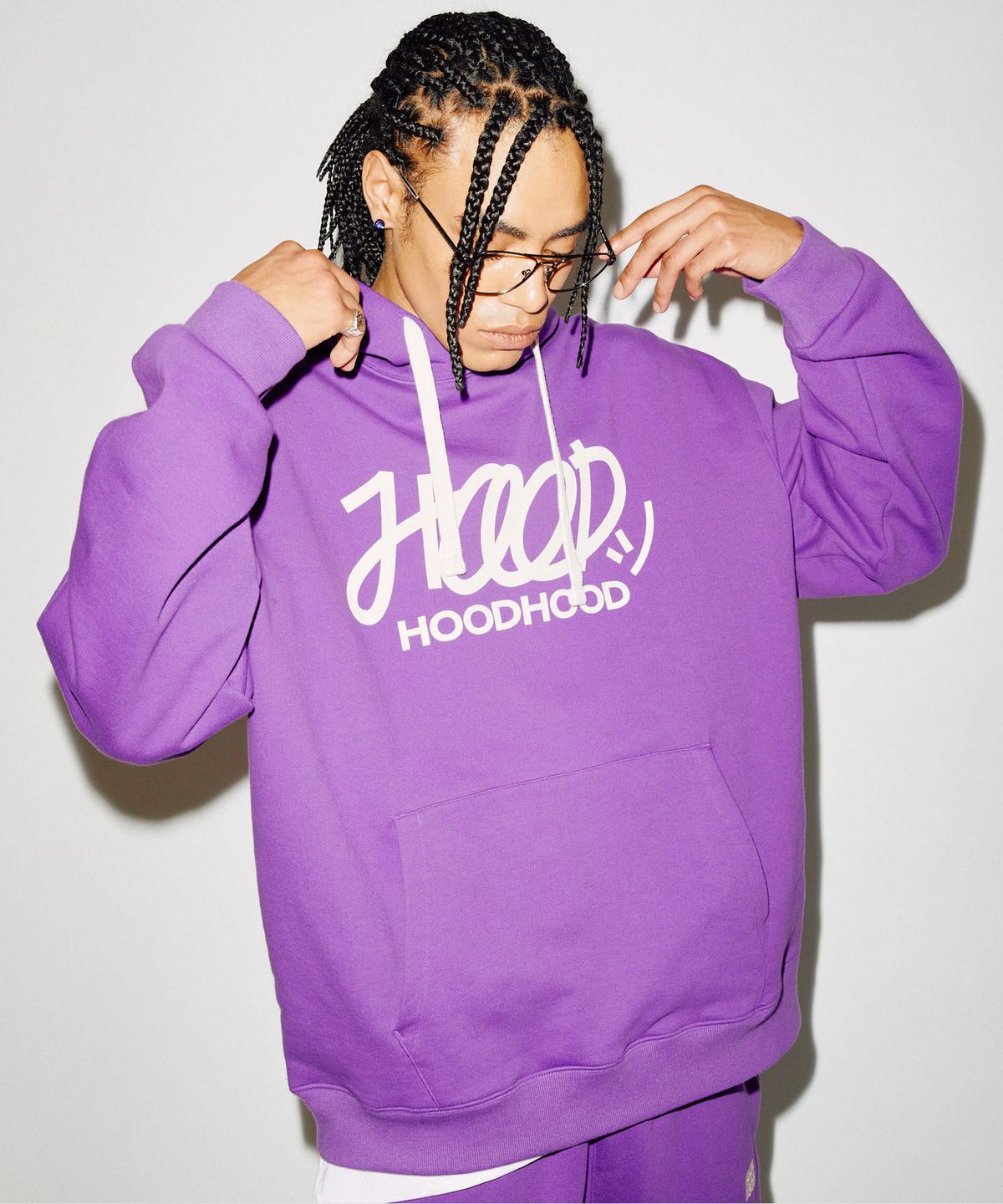 후드후드(HOODHOOD) 시그니처 로고 후드 퍼플