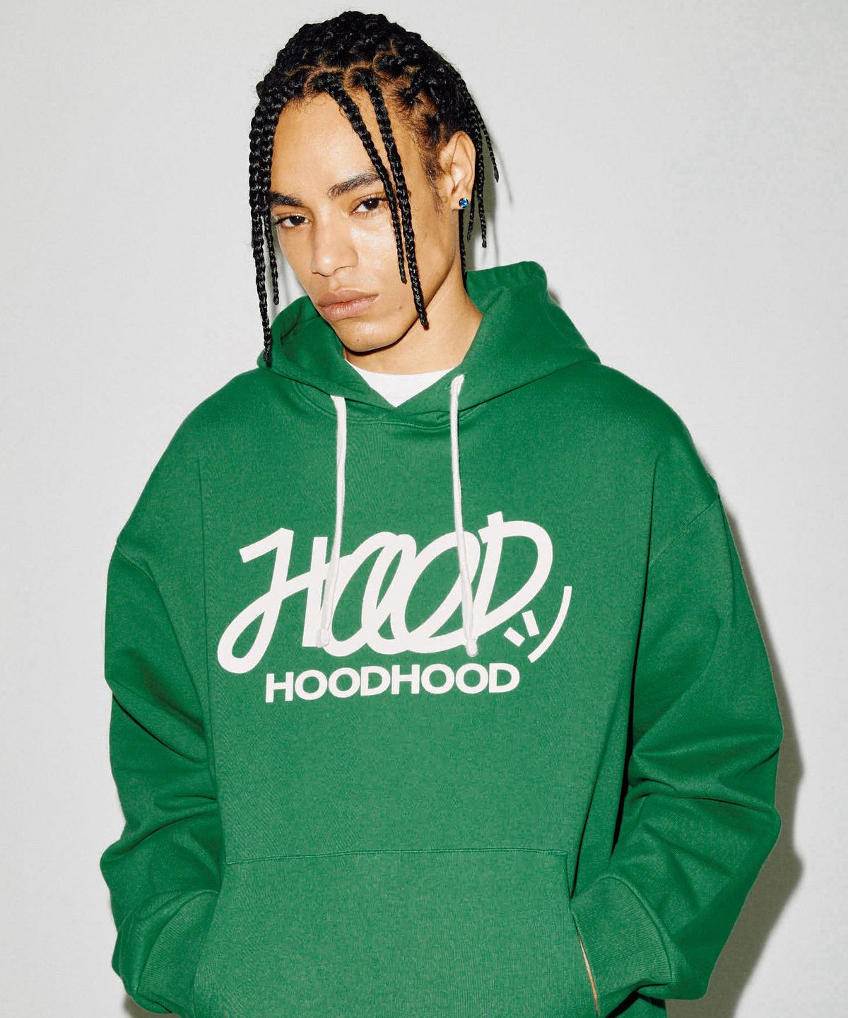 후드후드(HOODHOOD) 시그니처 로고 후드 그린