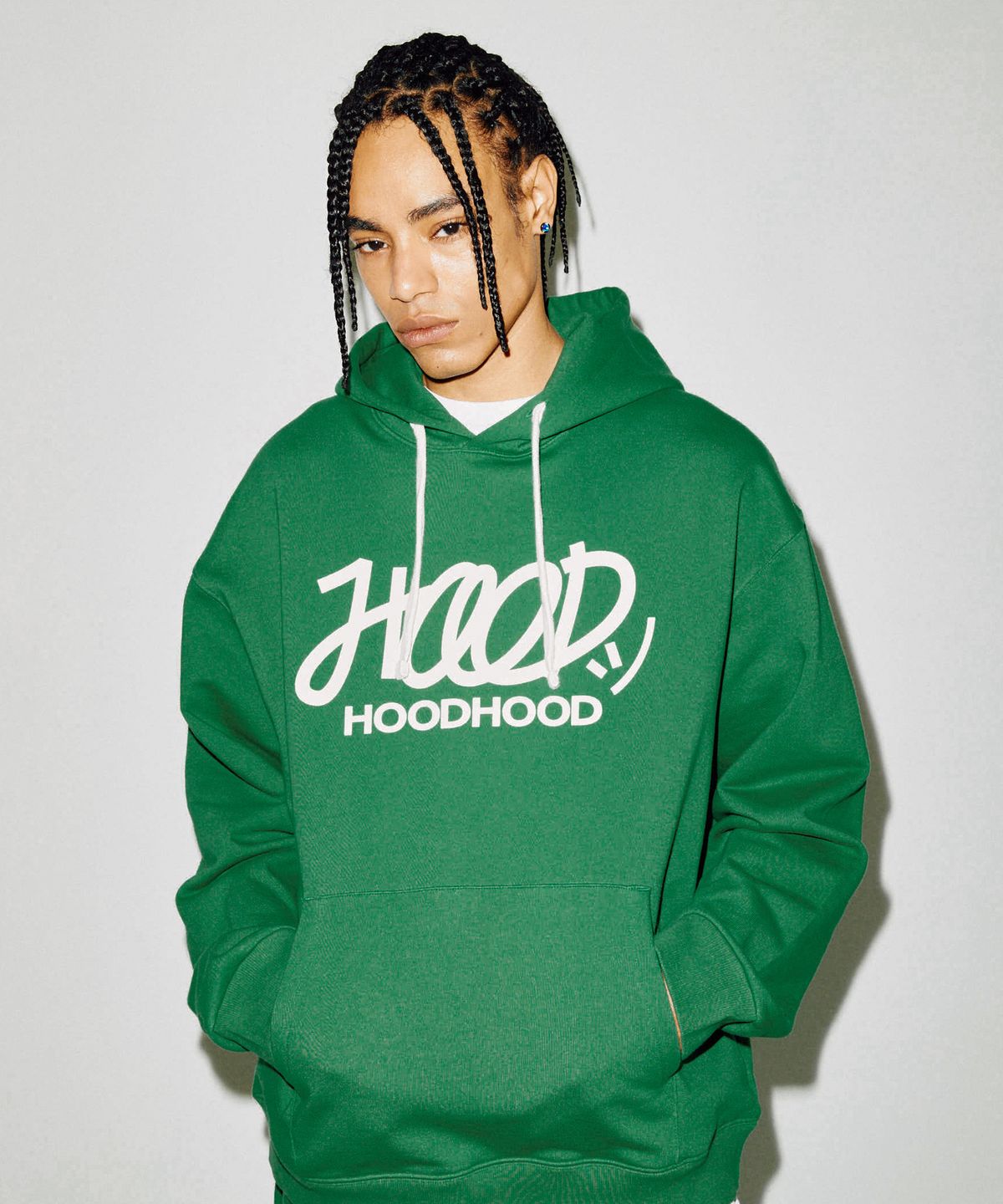 후드후드(HOODHOOD) 시그니처 로고 후드 그린